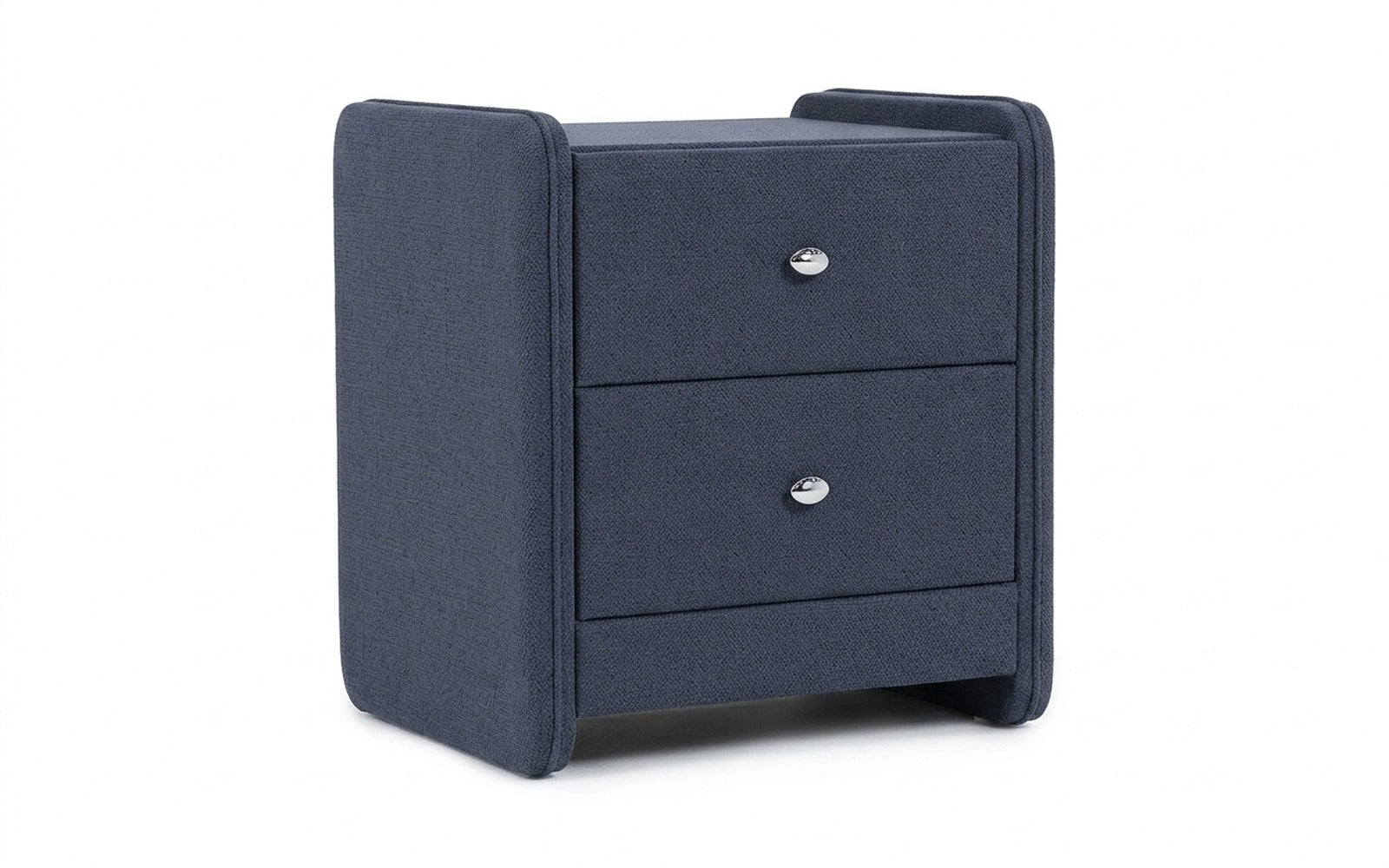 Classic 2 nightstand in Royal I Indigo fabric, product photo on white background