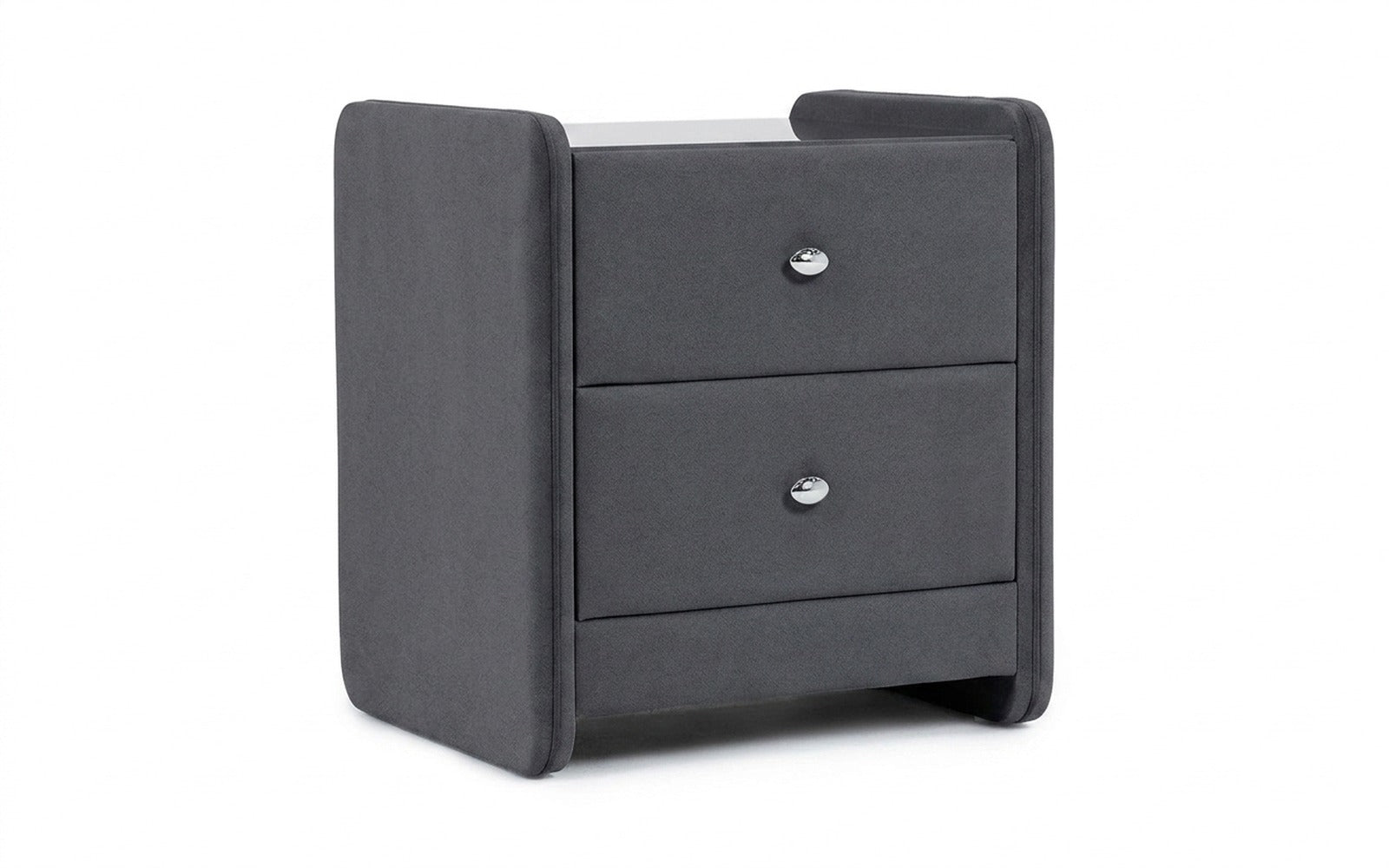 Classic 2 nightstand in Shammy Frosty fabric, product photo on white background