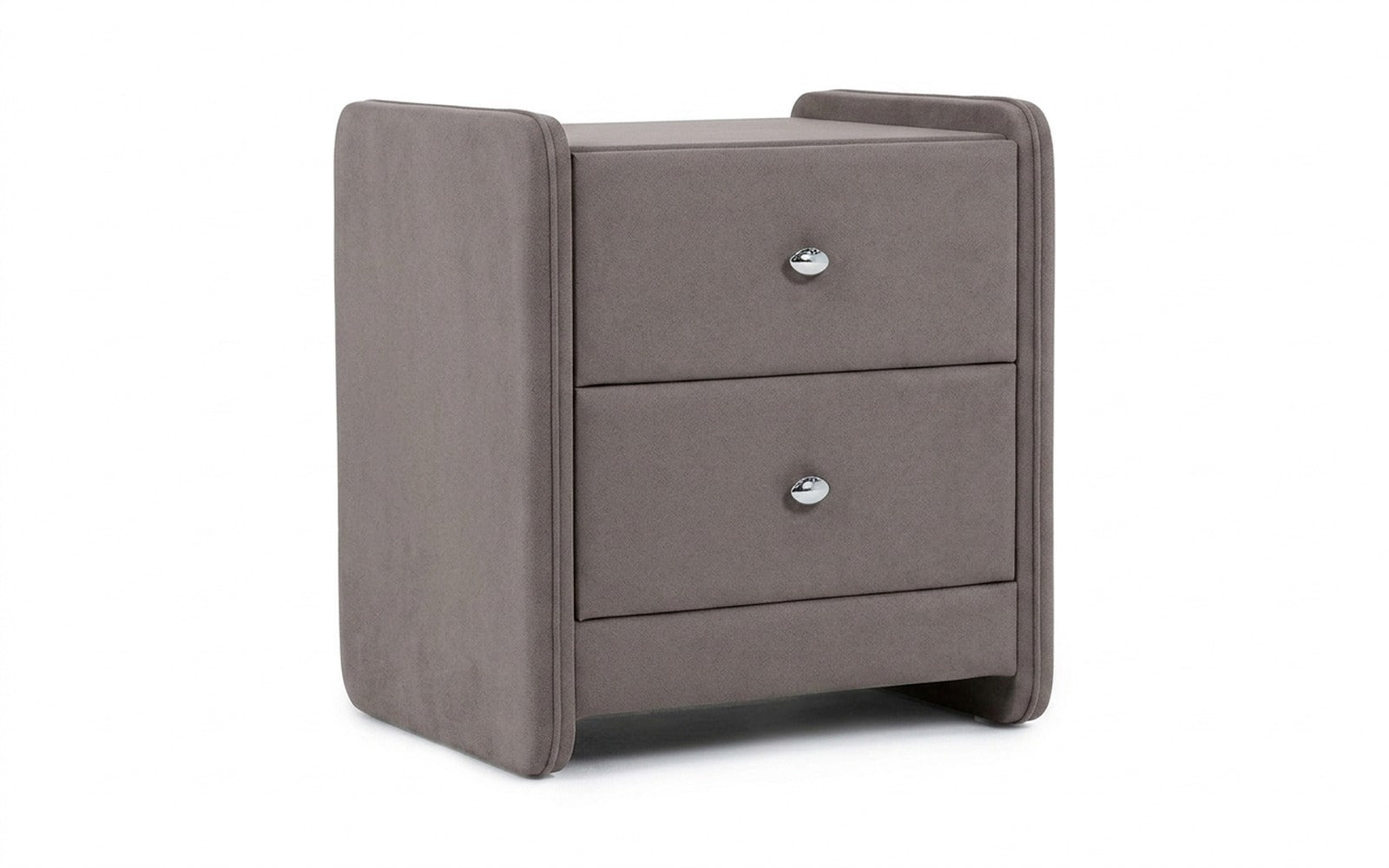 Classic 2 nightstand in Shammy Smoky fabric, product photo on white background