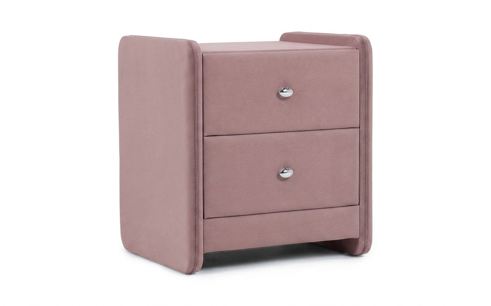 Classic 2 nightstand in Sky Velvet 01 fabric, product photo on white background
