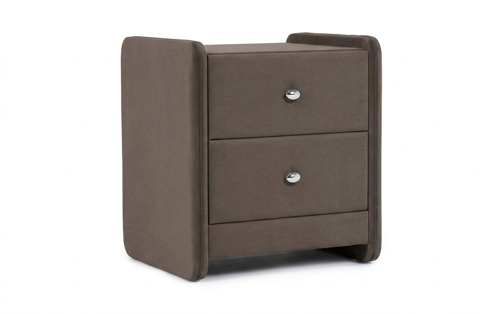 Classic 2 nightstand in Sky Velvet 02 fabric, product photo on white background