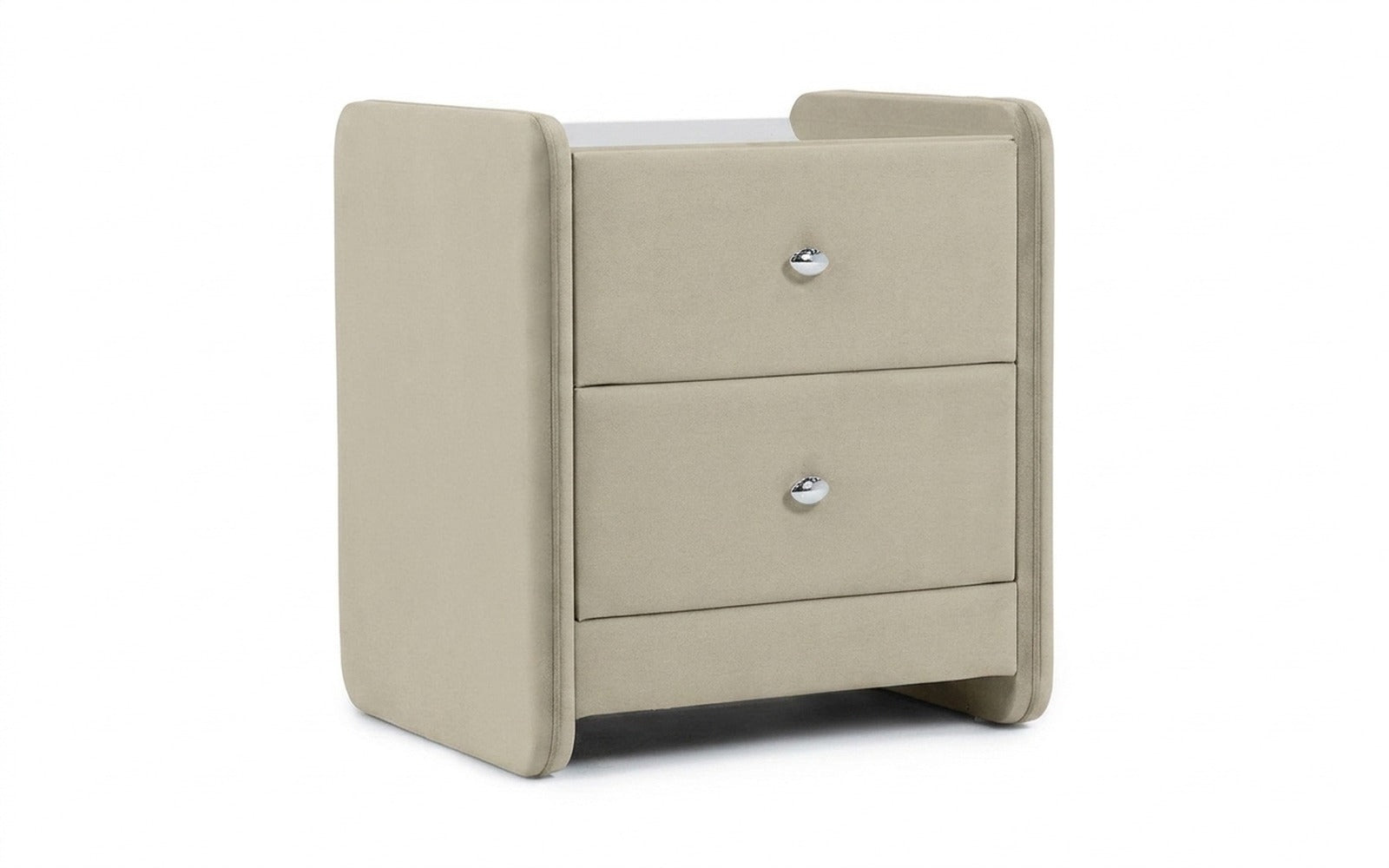 Classic 2 nightstand in Sky Velvet 03 fabric, product photo on white background