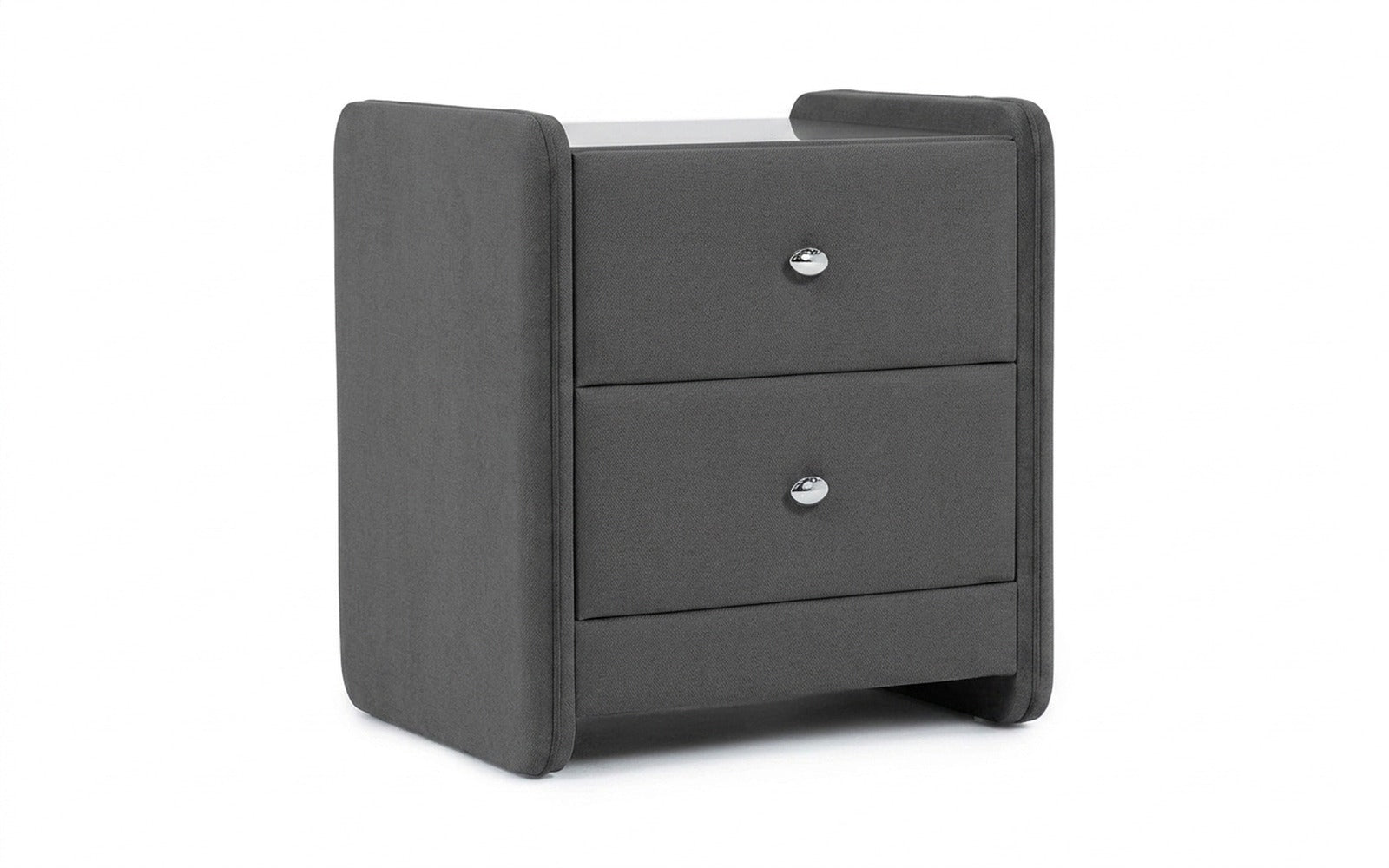 Classic 2 nightstand in Sky Velvet 08 fabric, product photo on white background