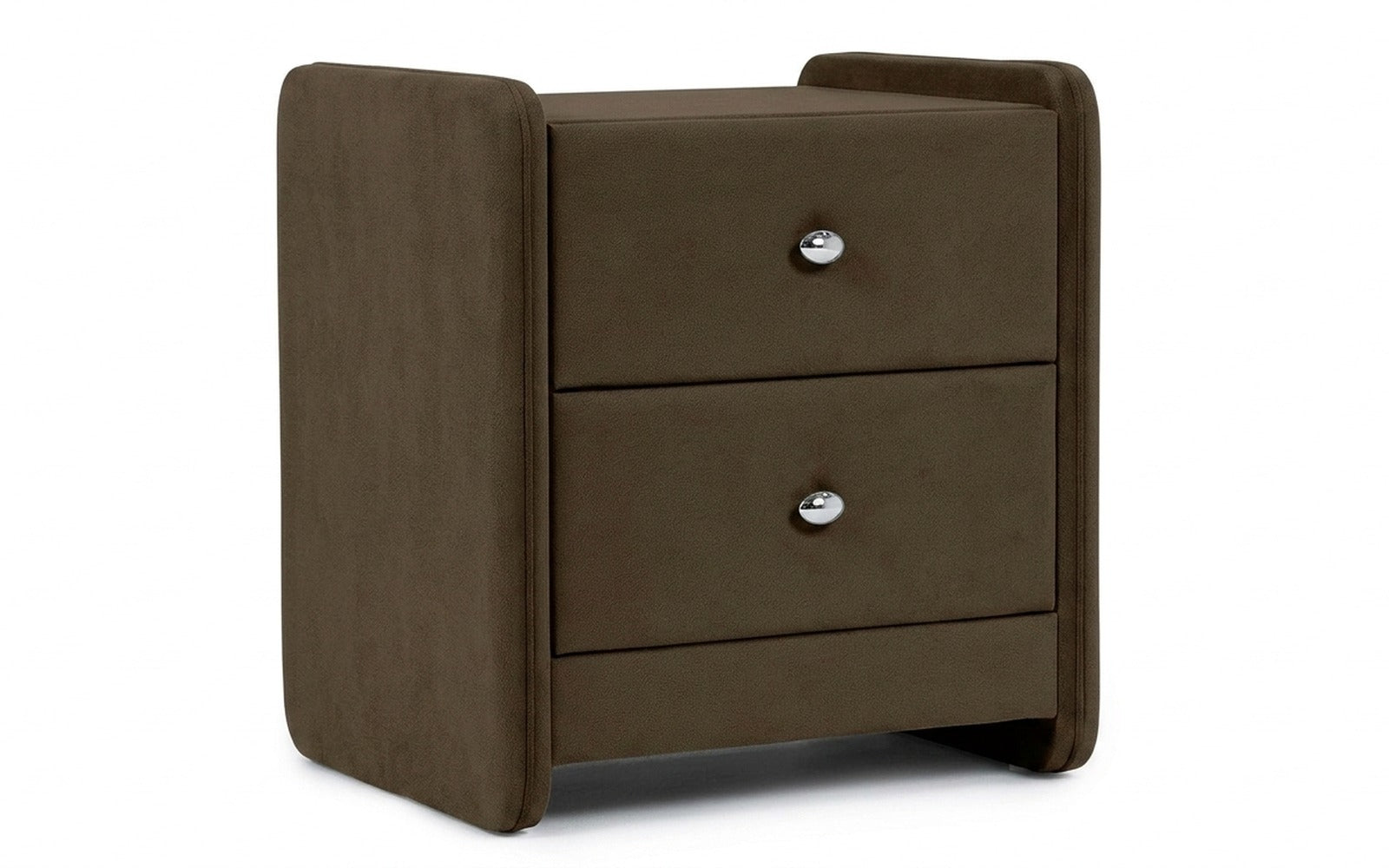 Classic 2 nightstand in Sky Velvet 12 fabric, product photo on white background