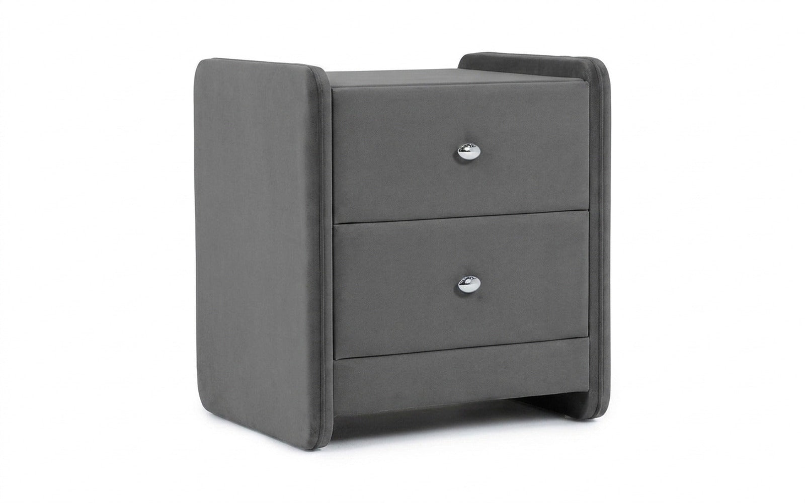 Classic 2 nightstand in Sky Velvet 16 fabric, product photo on white background