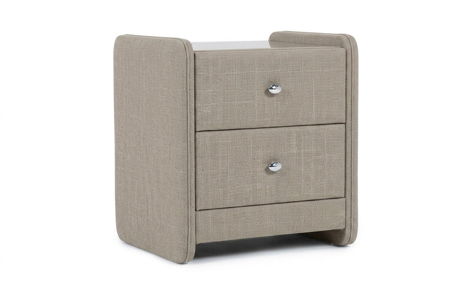 Classic 2 nightstand in Sky Velvet 21 fabric, product photo on white background