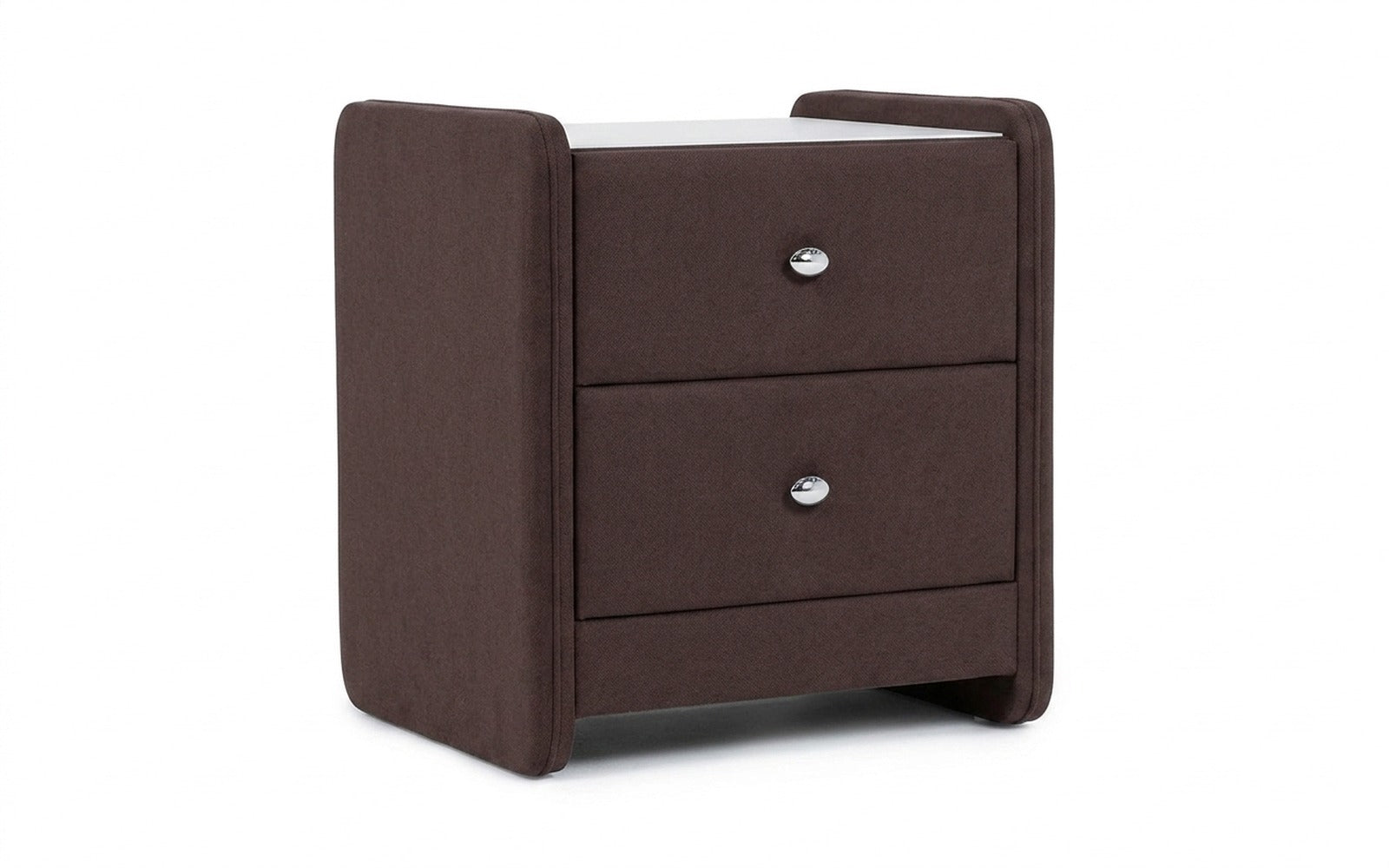 Classic 2 nightstand in Sky Velvet 253 fabric, product photo on white background