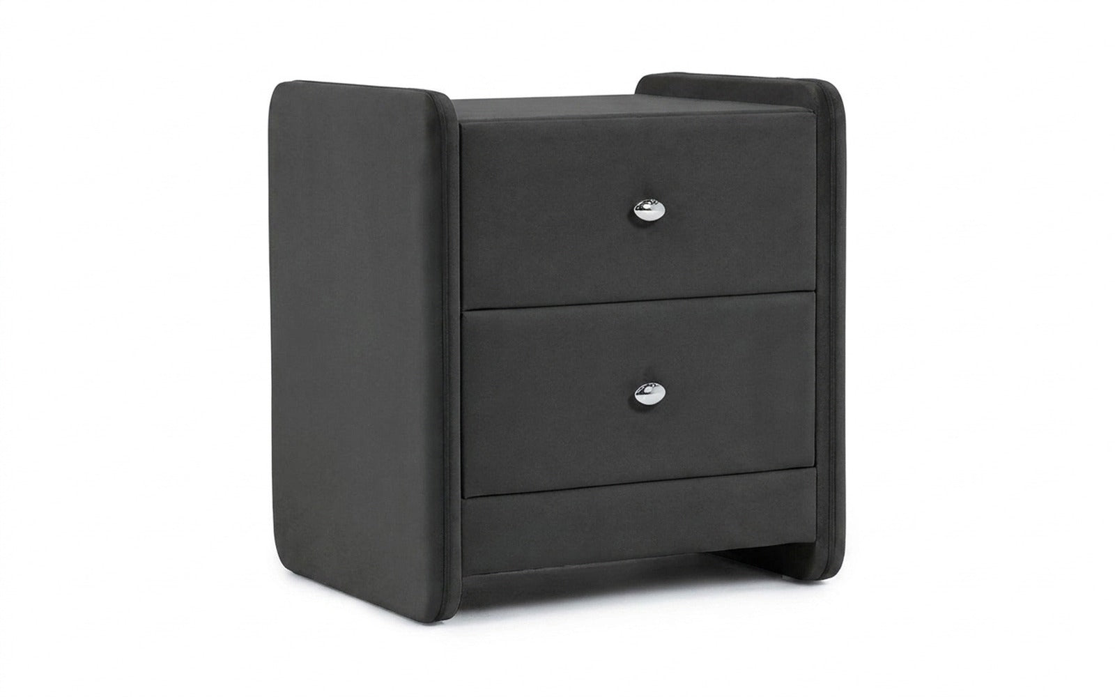 Classic 2 nightstand in Sky Velvet 38 fabric, product photo on white background
