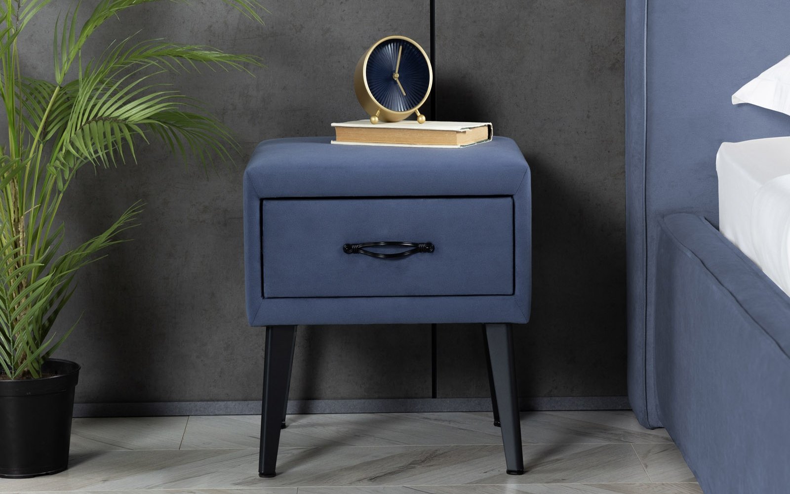 Fresca nightstand in a bedroom interior, view 1