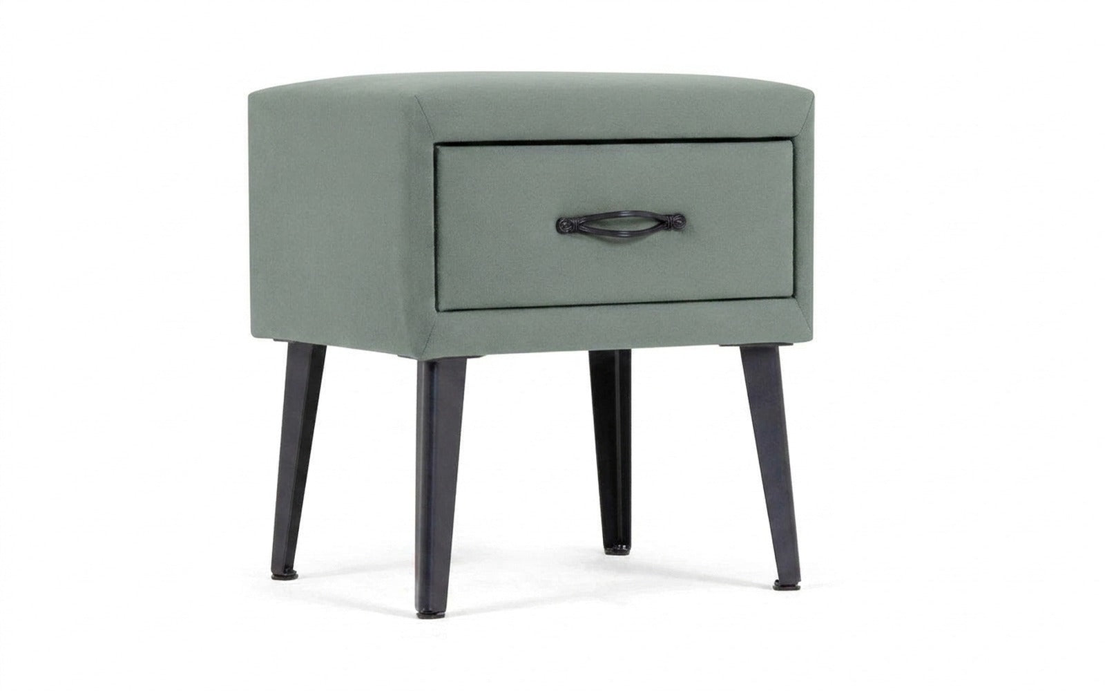 Fresca nightstand in Casanova Celadon fabric, product photo on white background