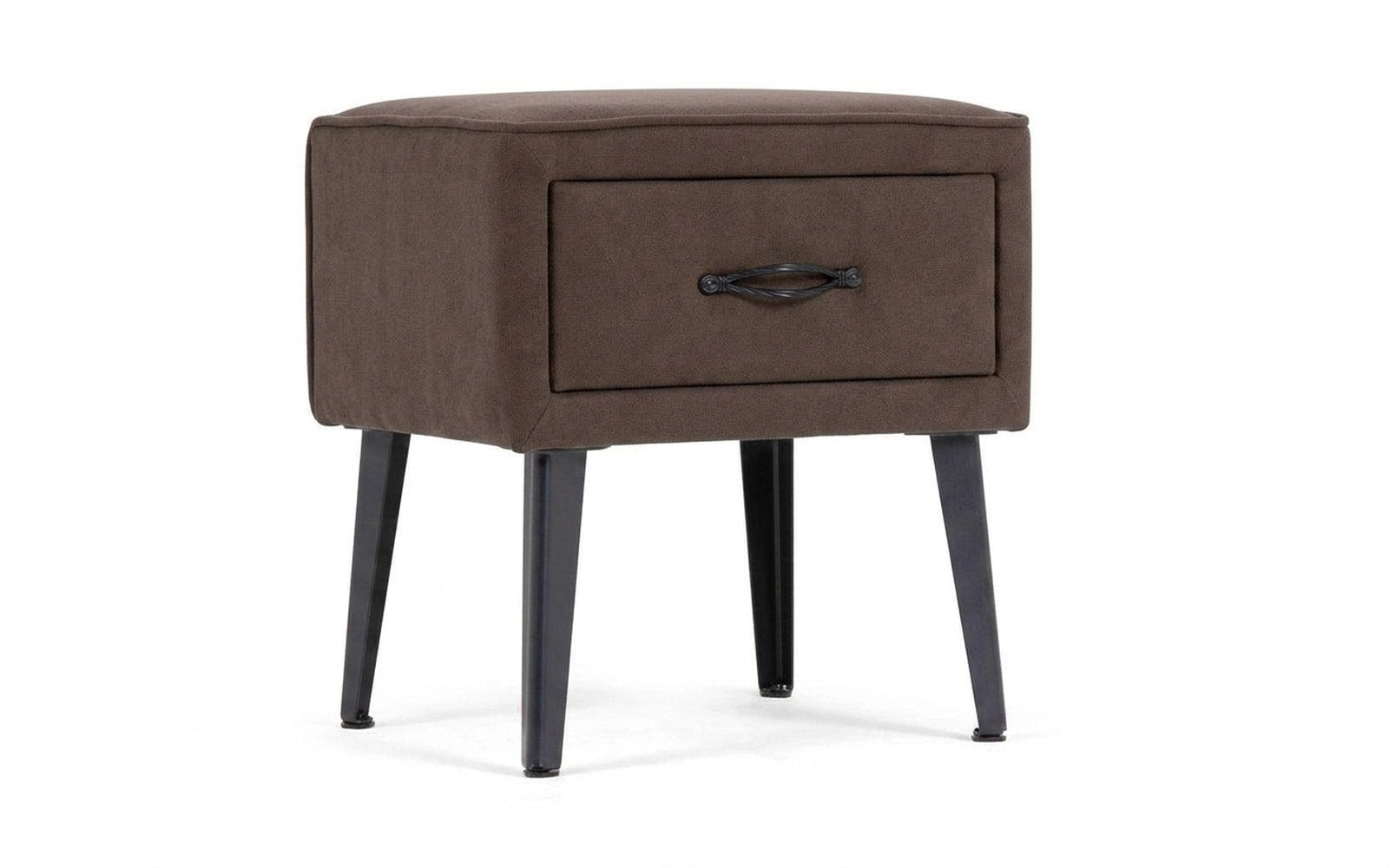 Fresca nightstand in Casanova Chocolate fabric, product photo on white background