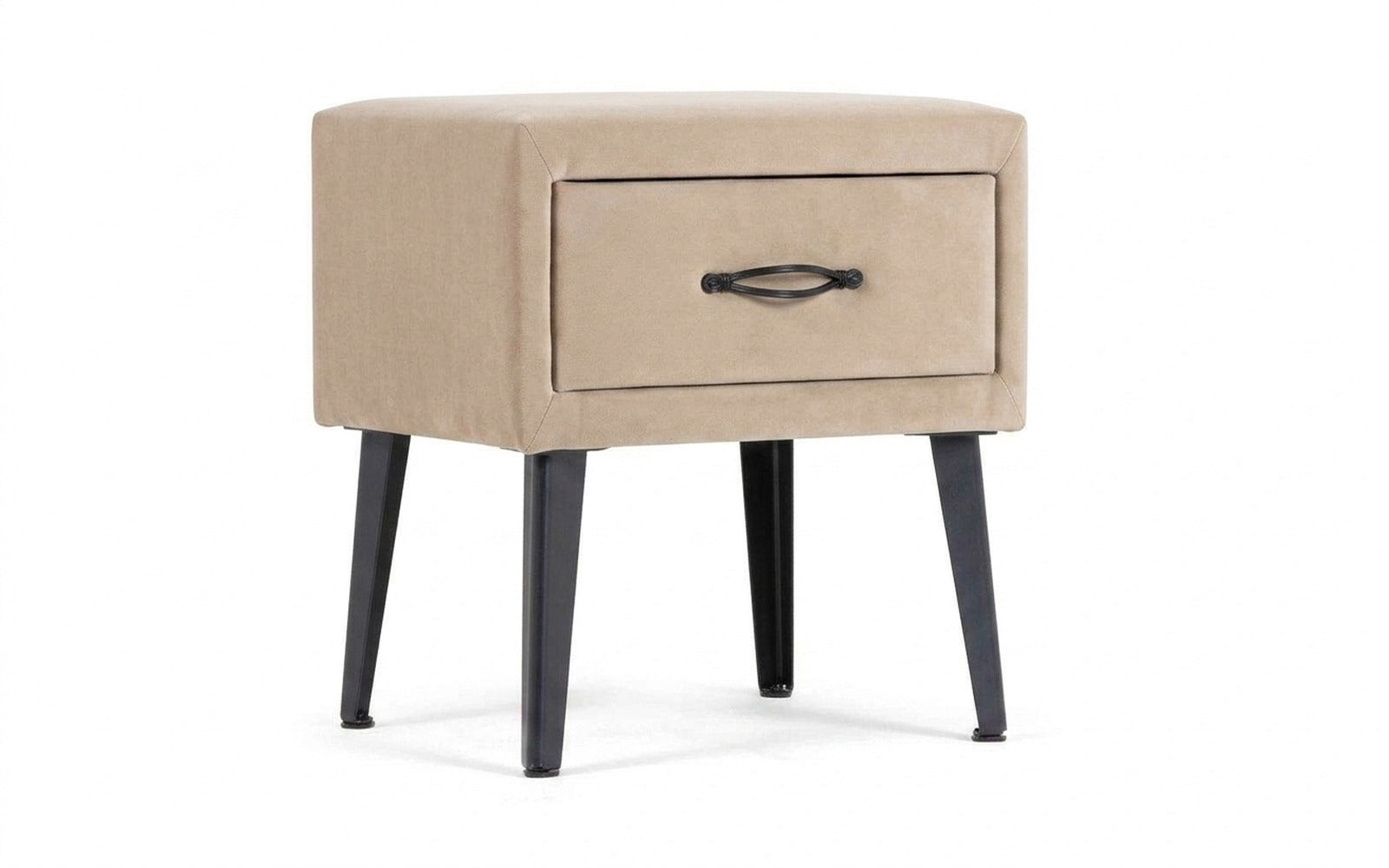 Fresca nightstand in Casanova Milk fabric, product photo on white background