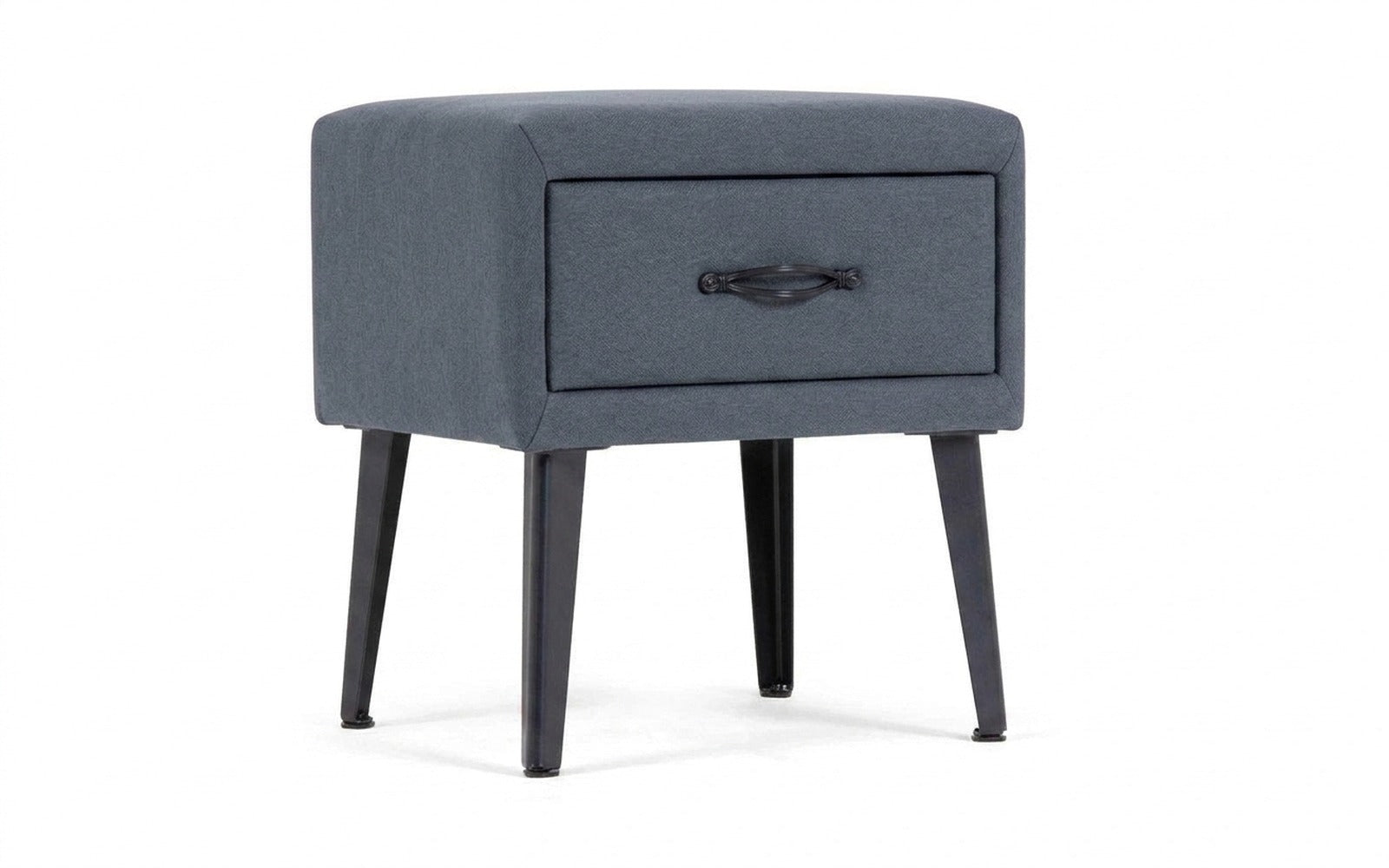 Fresca nightstand in Prime Blue fabric, product photo on white background