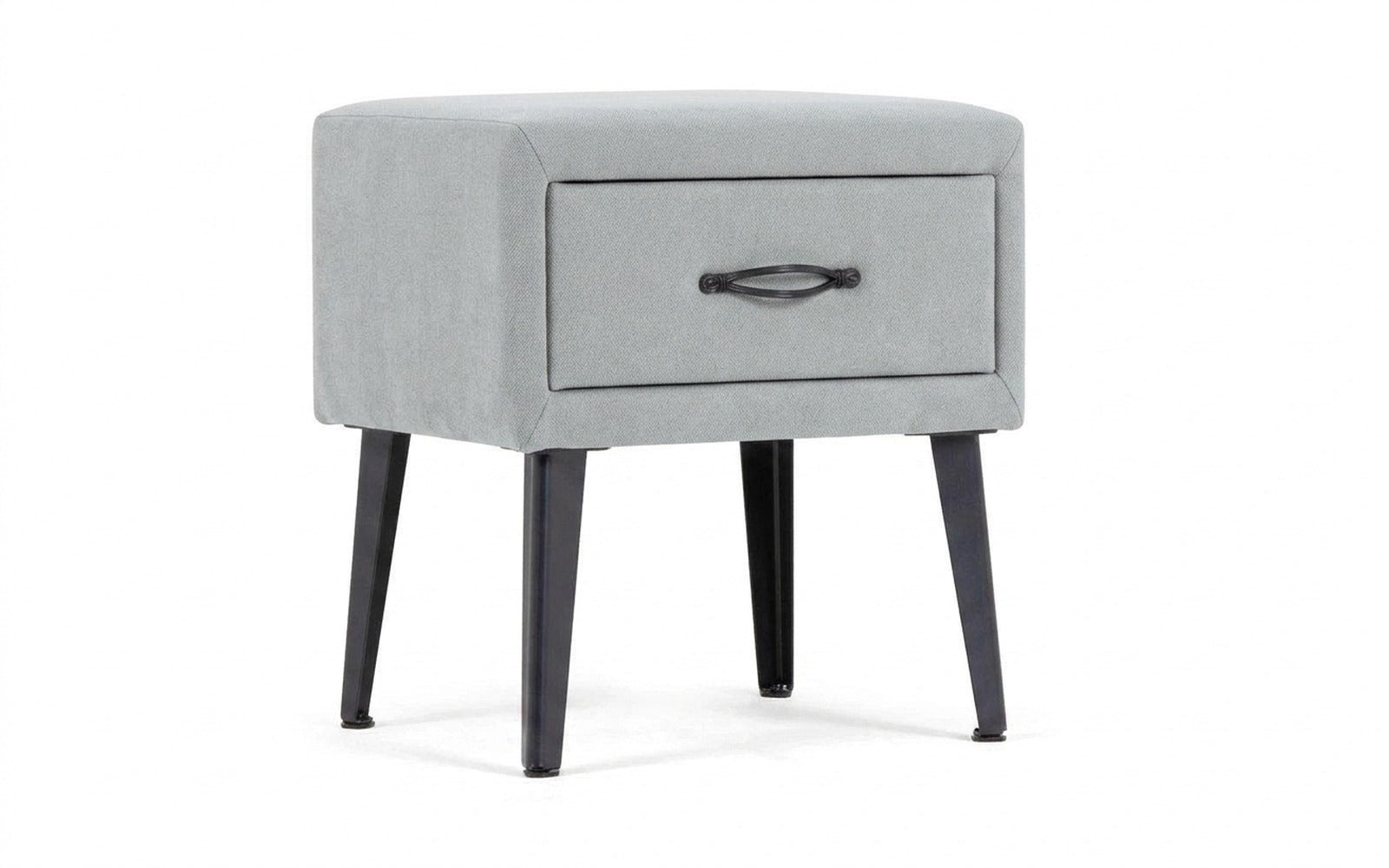Fresca nightstand in Royal I Aqua fabric, product photo on white background