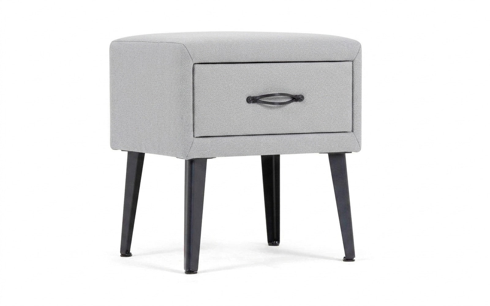 Fresca nightstand in Royal I Haze fabric, product photo on white background