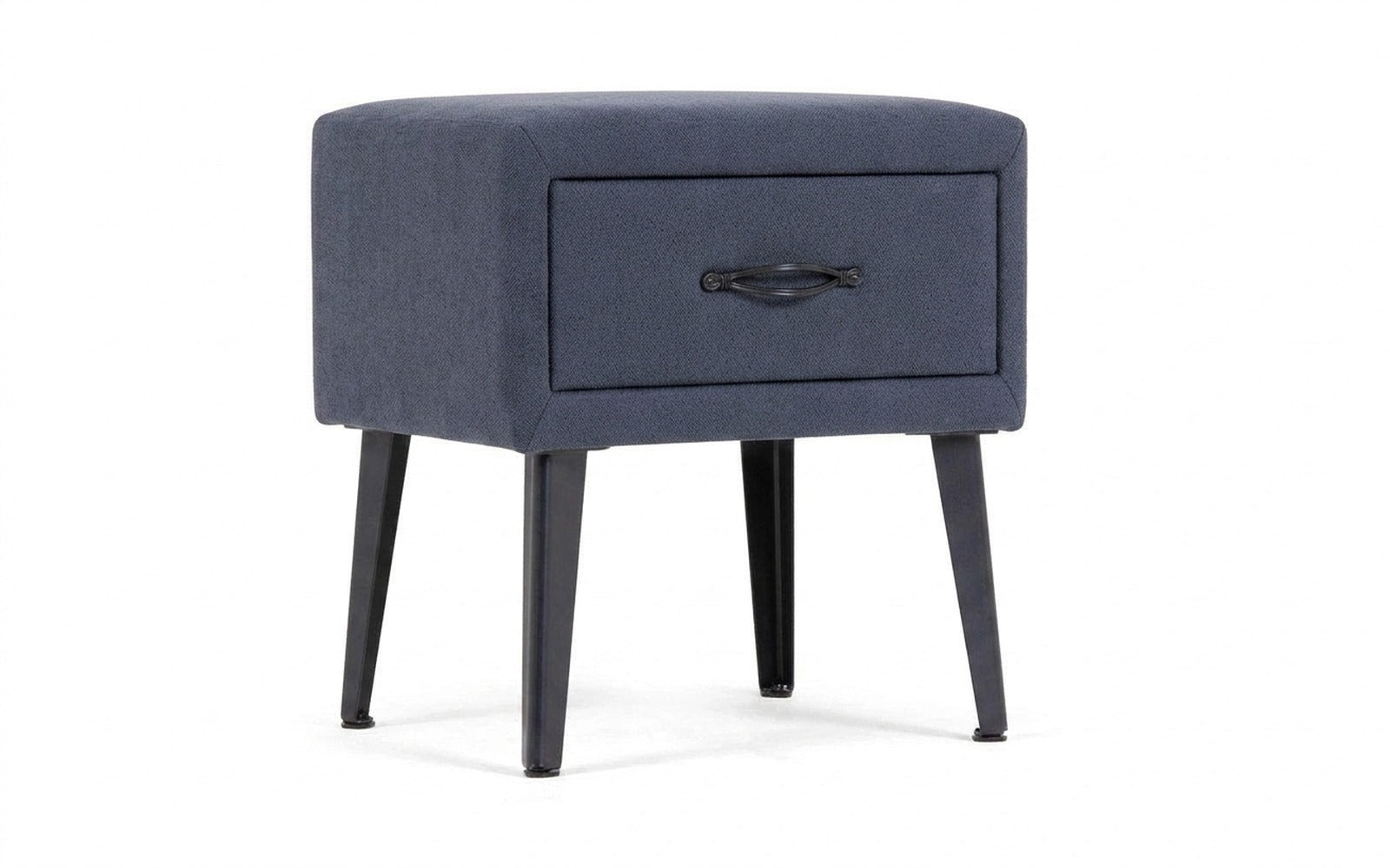 Fresca nightstand in Royal I Indigo fabric, product photo on white background