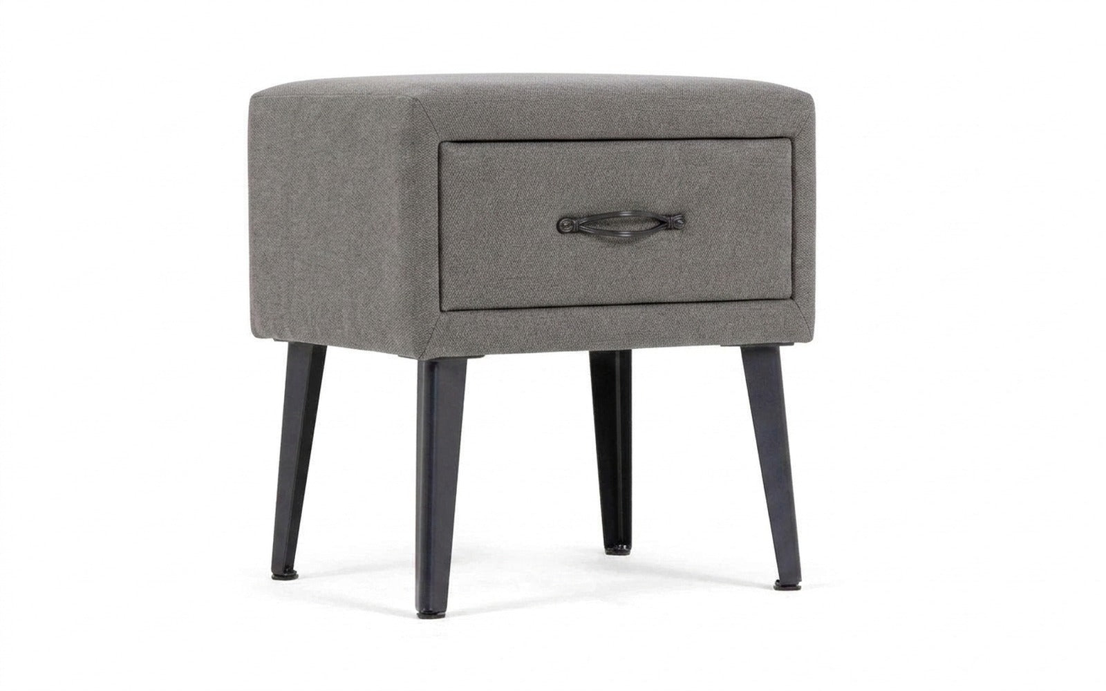 Fresca nightstand in Royal I Mist fabric, product photo on white background