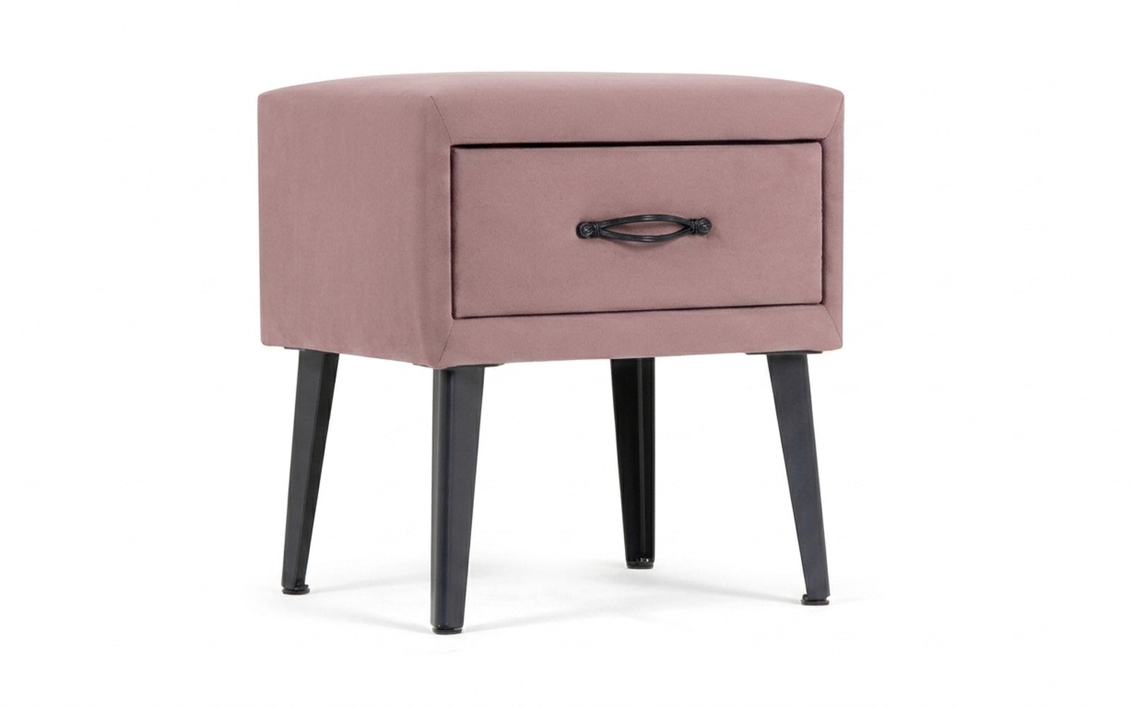 Fresca nightstand in Sky Velvet 01 fabric, product photo on white background