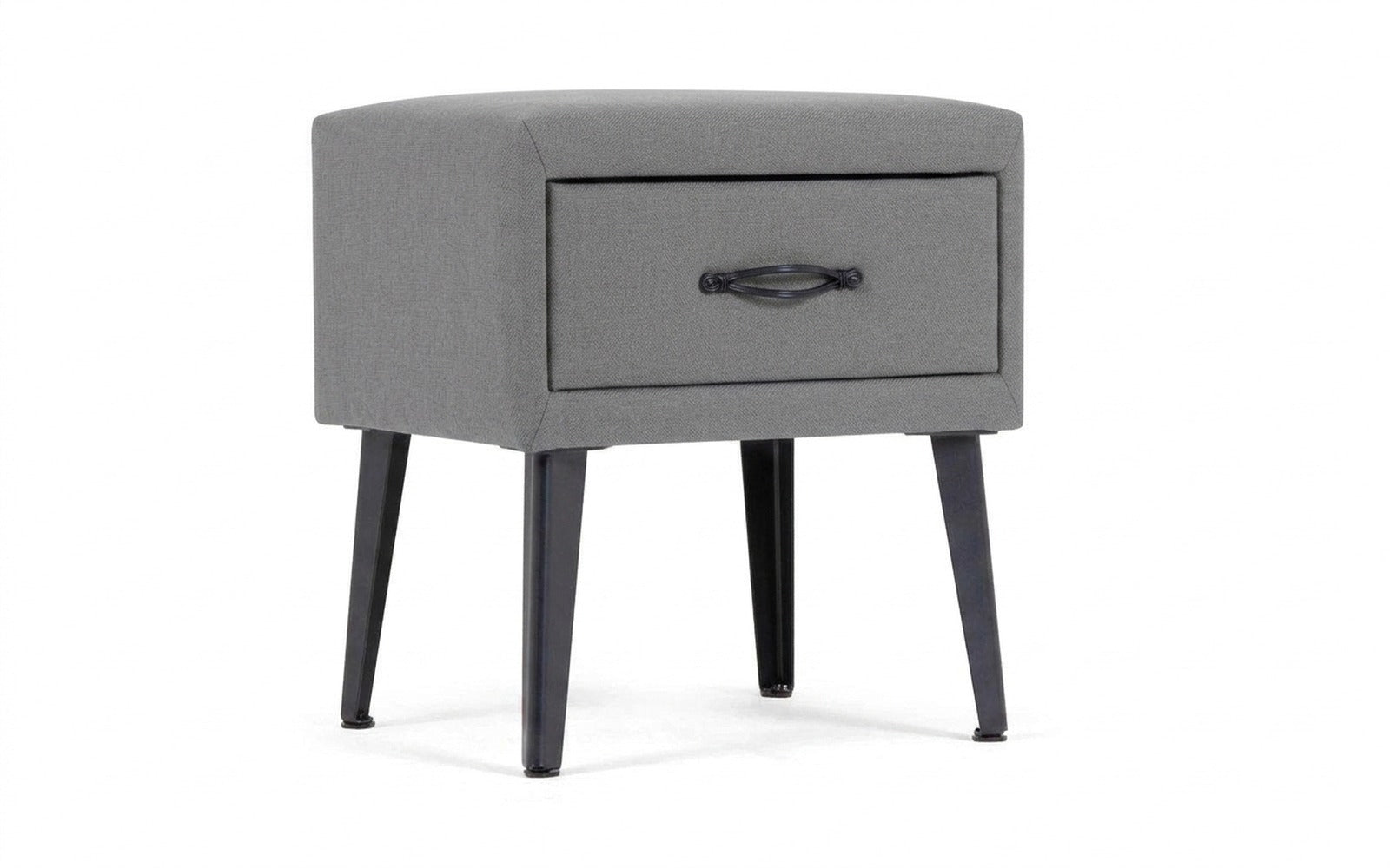 Fresca nightstand in Sky Velvet 08 fabric, product photo on white background
