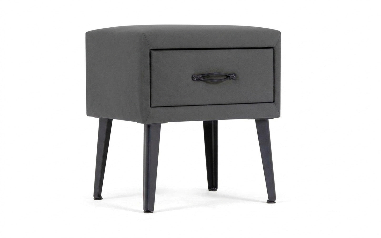 Fresca nightstand in Sky Velvet 16 fabric, product photo on white background