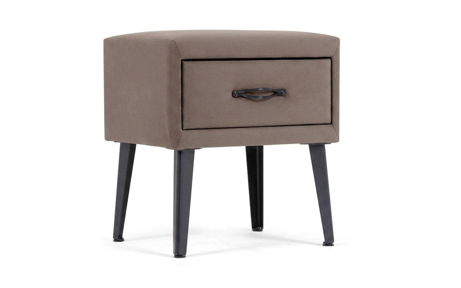 Fresca nightstand in Sky Velvet 17 fabric, product photo on white background