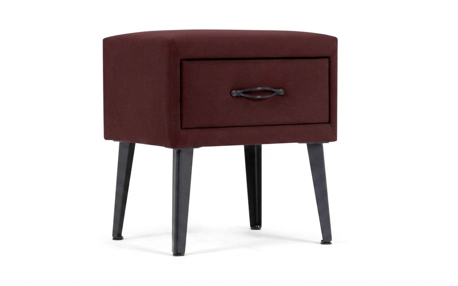 Fresca nightstand in Sky Velvet 32 fabric, product photo on white background