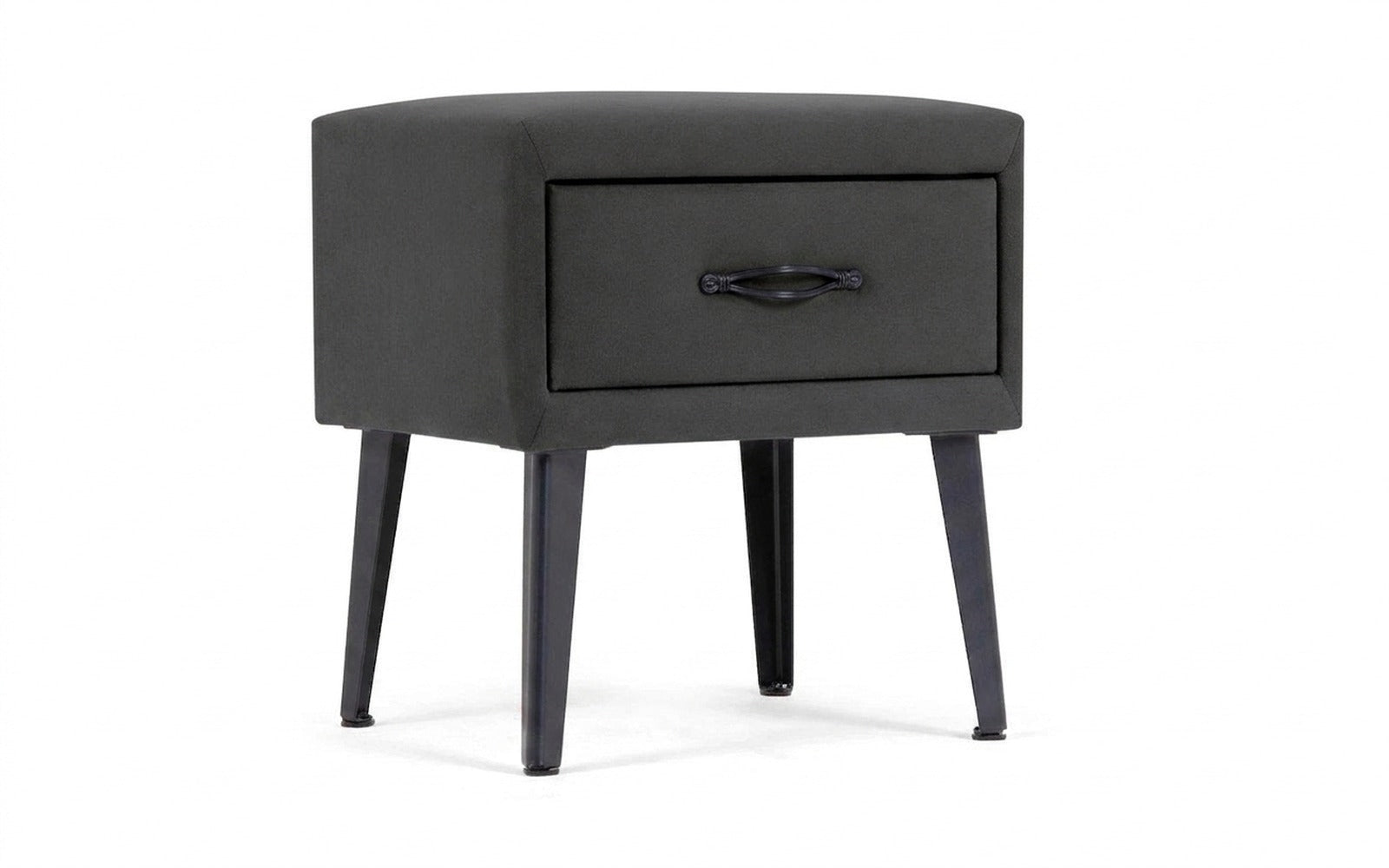 Fresca nightstand in Sky Velvet 38 fabric, product photo on white background