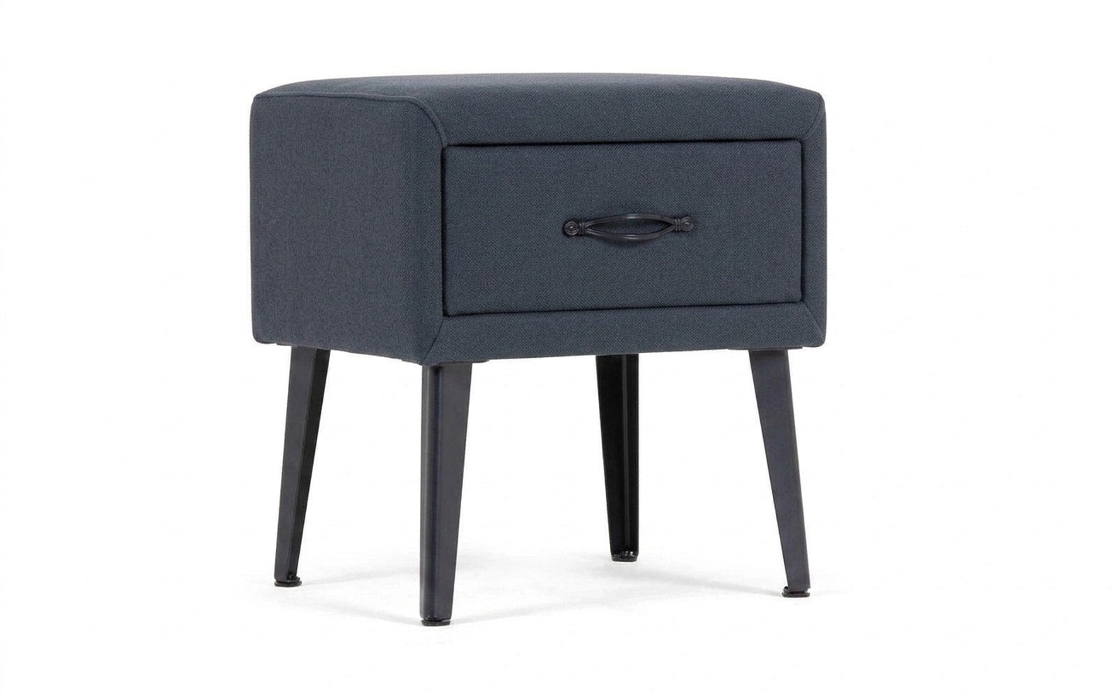 Fresca nightstand in Sky Velvet 40 fabric, product photo on white background