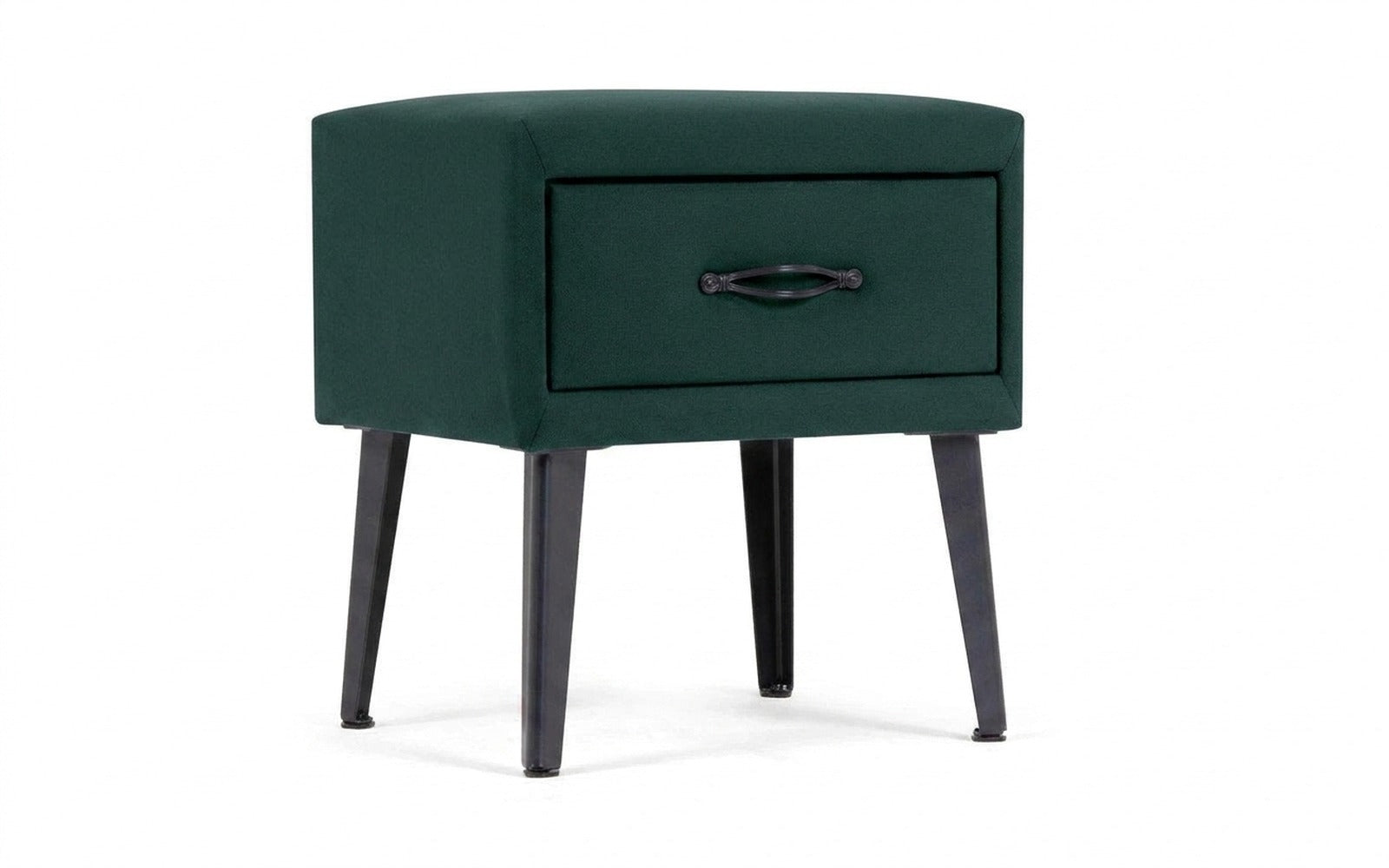 Fresca nightstand in Sky Velvet 42 fabric, product photo on white background