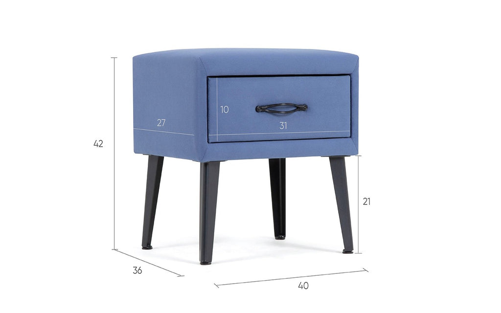Fresca nightstand, product photo on white background, view 2