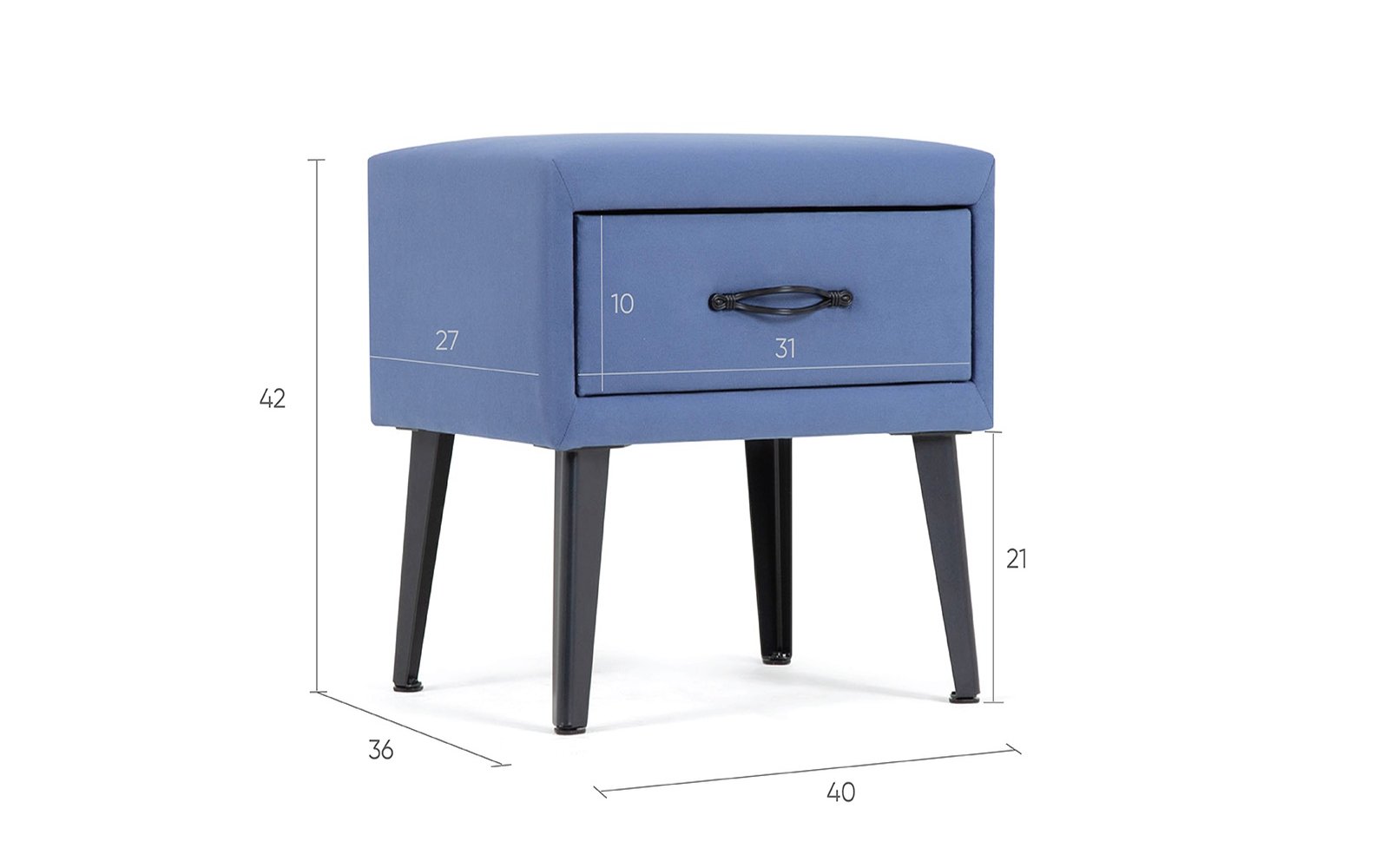 Fresca nightstand, product photo on white background, view 2