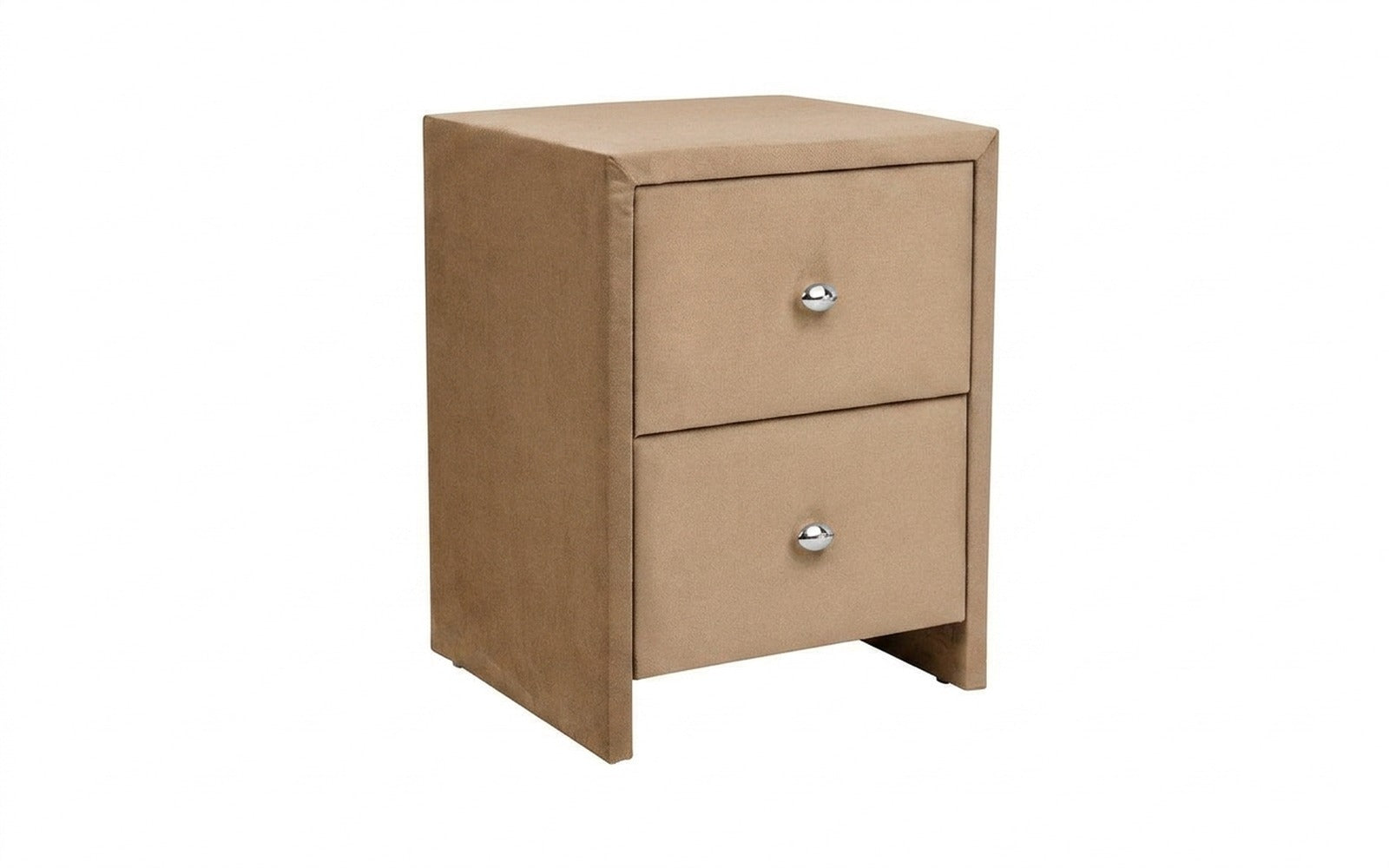Hanna nightstand in Casanova Beige fabric, product photo on white background