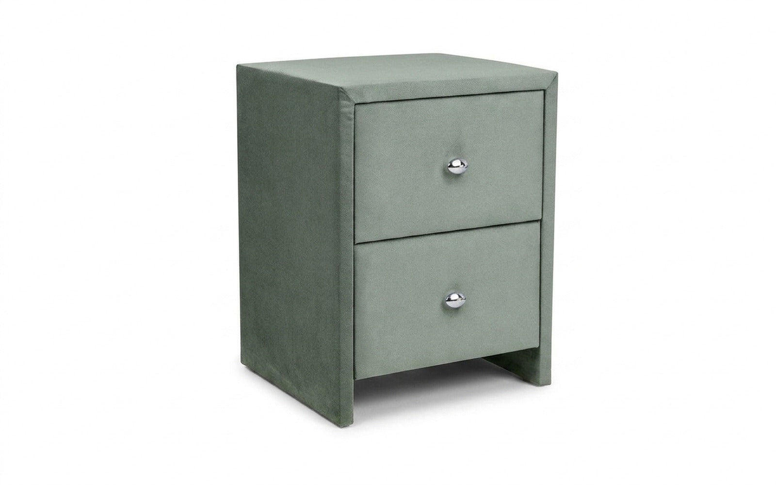 Hanna nightstand in Casanova Celadon fabric, product photo on white background