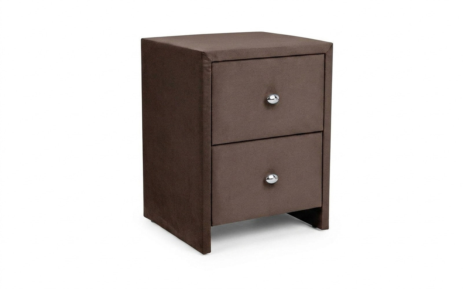 Hanna nightstand in Casanova Chocolate fabric, product photo on white background