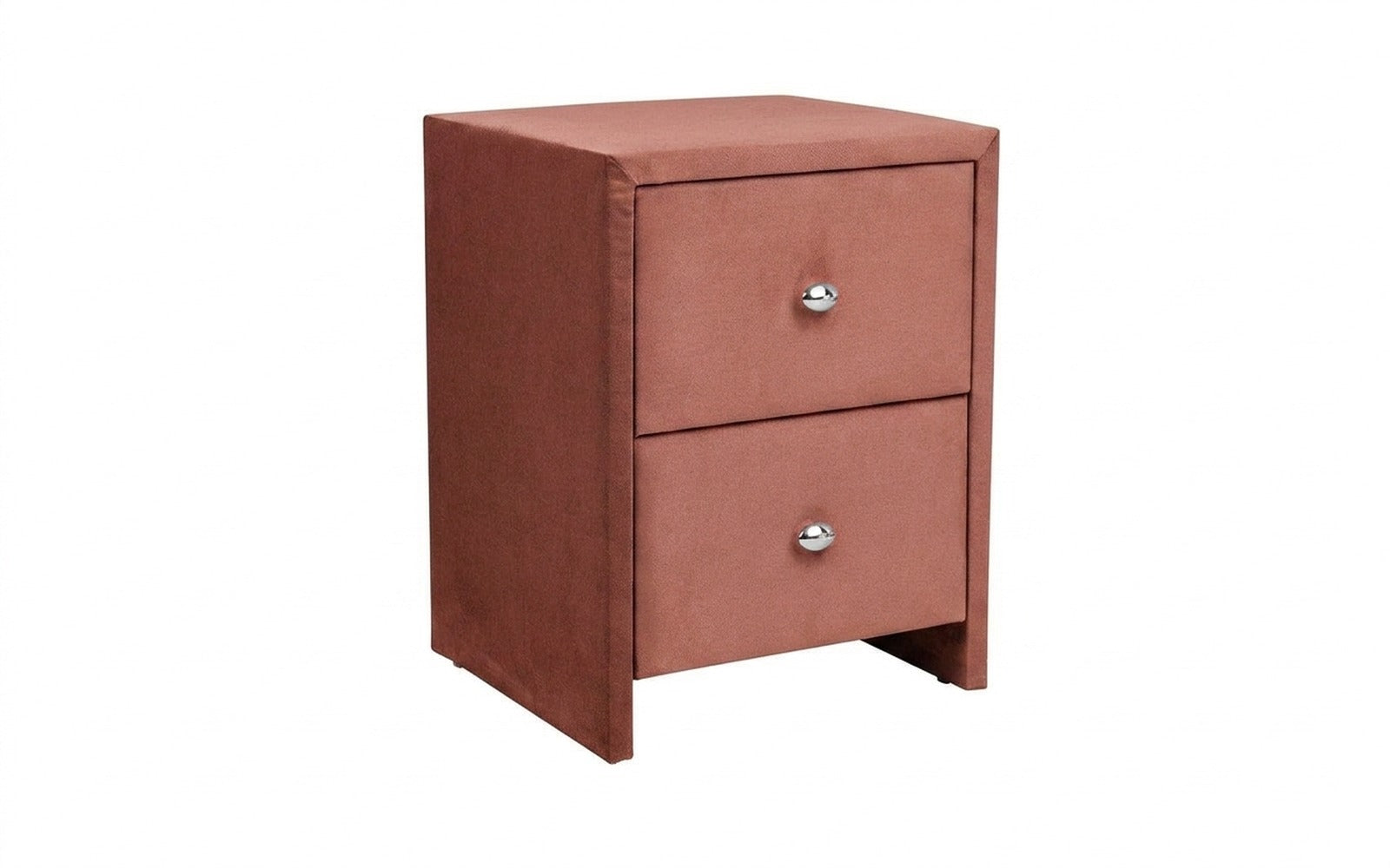 Hanna nightstand in Casanova Marsala fabric, product photo on white background