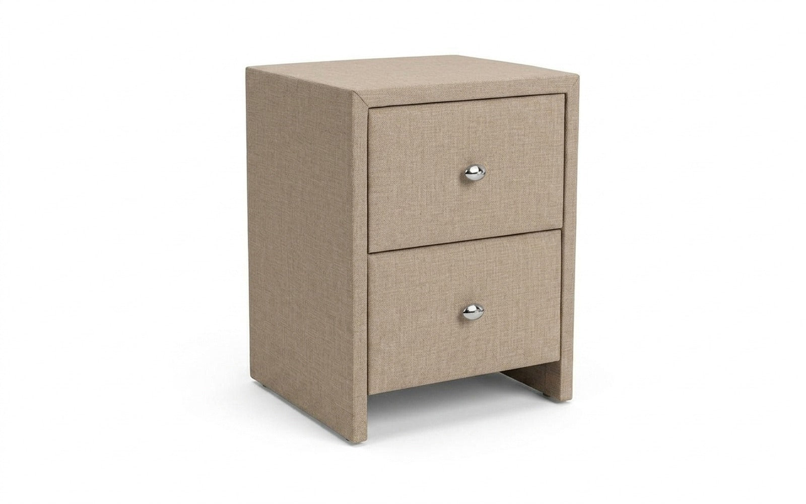 Hanna nightstand in Lidot Beige fabric, product photo on white background