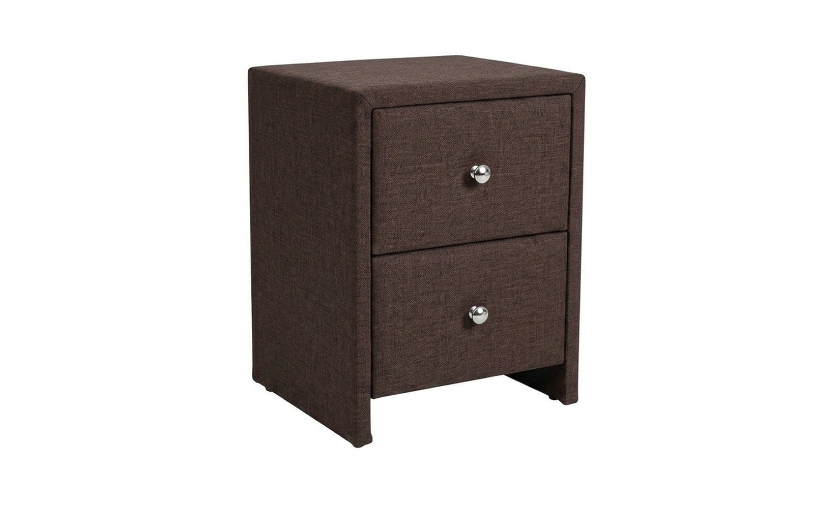 Hanna nightstand in Lidot Brown fabric, product photo on white background