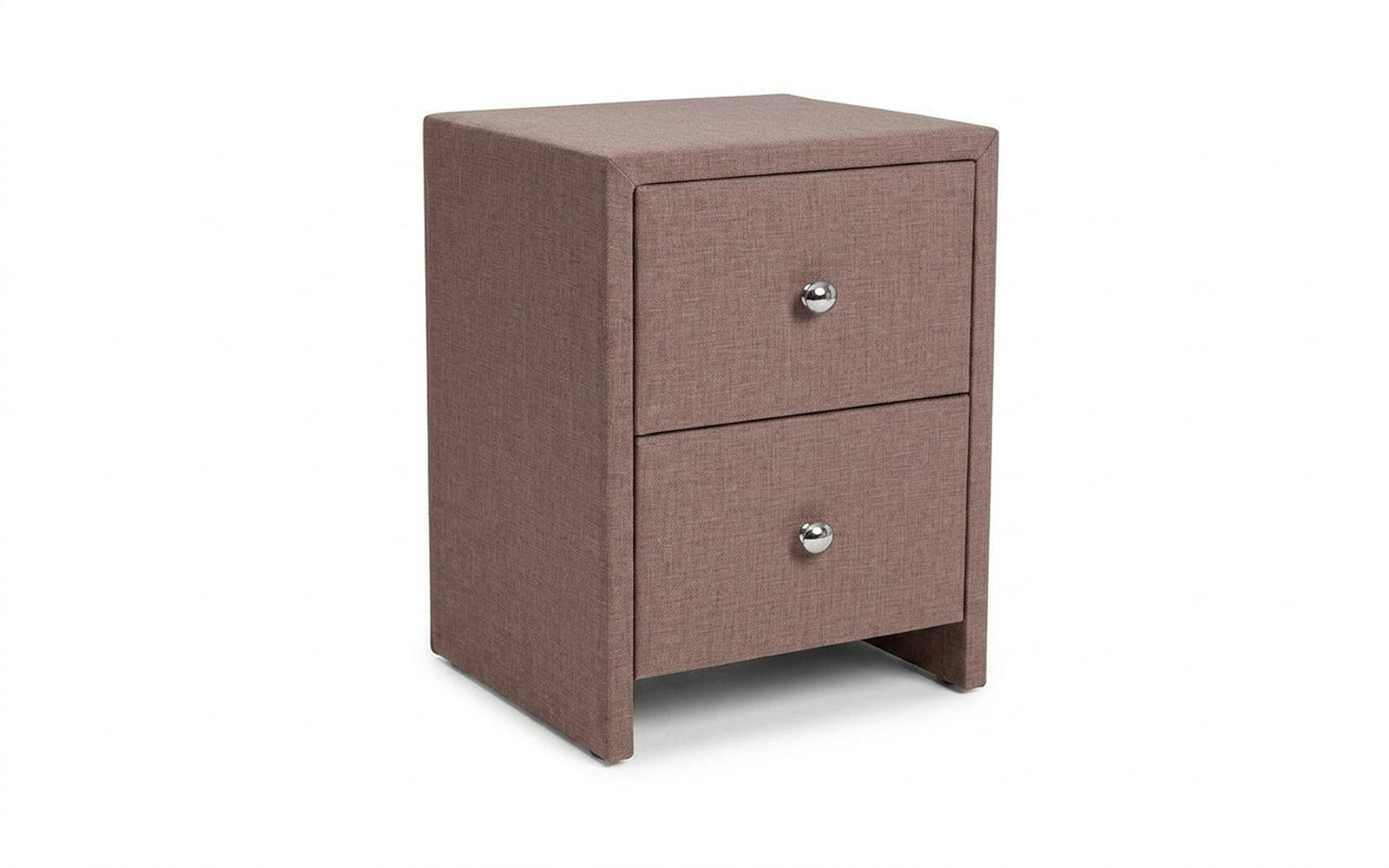 Hanna nightstand in Lidot Lilac fabric, product photo on white background