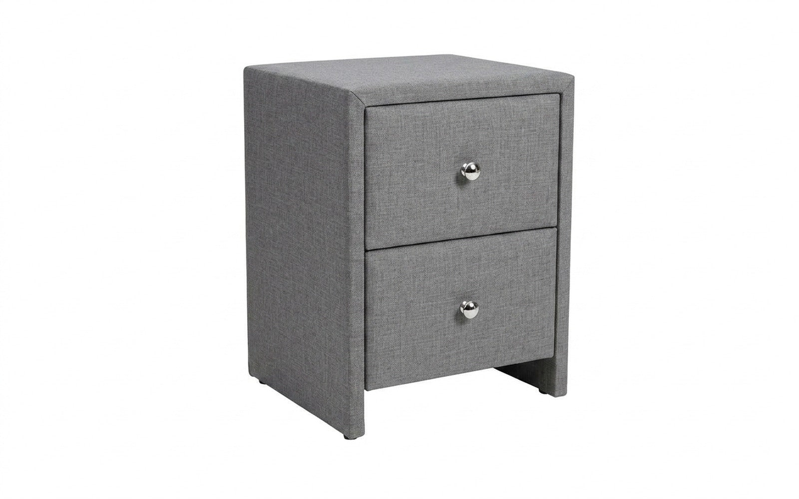 Hanna nightstand in Lidot Silver fabric, product photo on white background