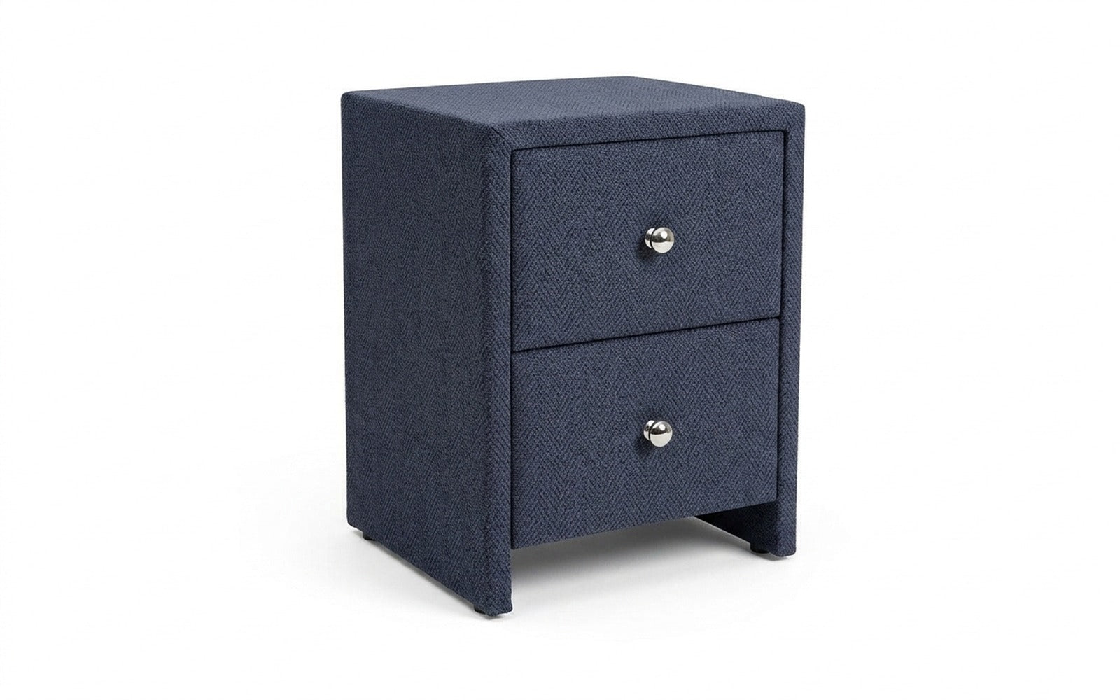 Hanna nightstand in Royal I Indigo fabric, product photo on white background