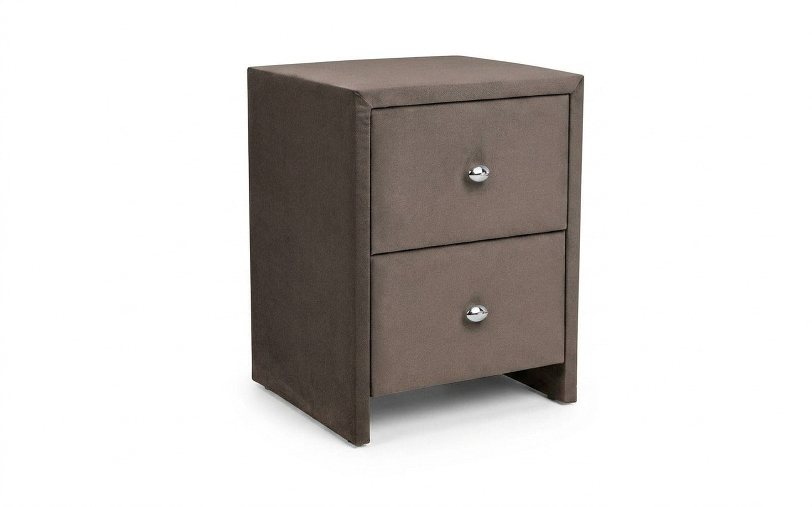 Hanna nightstand in Sky Velvet 02 fabric, product photo on white background