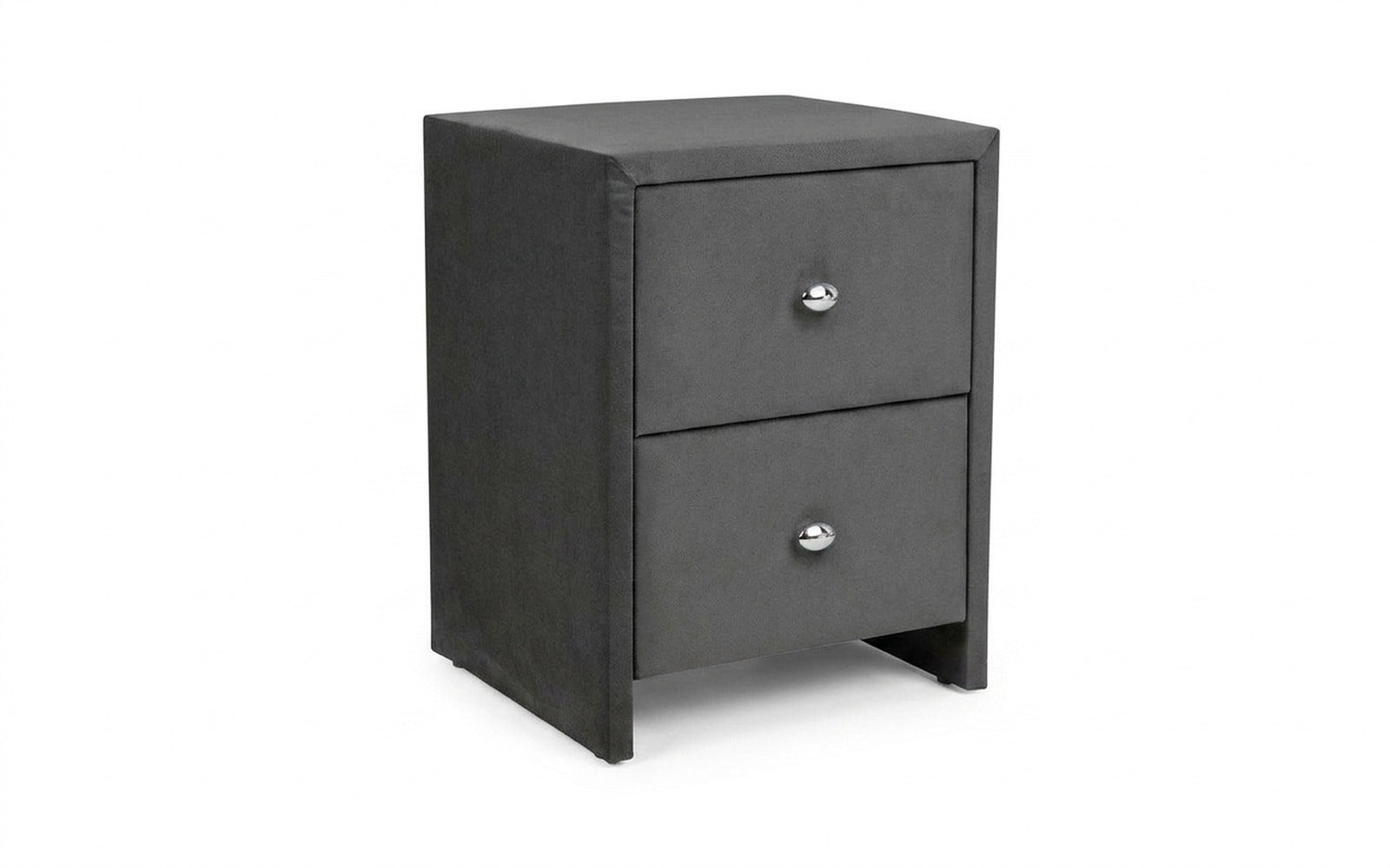 Hanna nightstand in Sky Velvet 16 fabric, product photo on white background