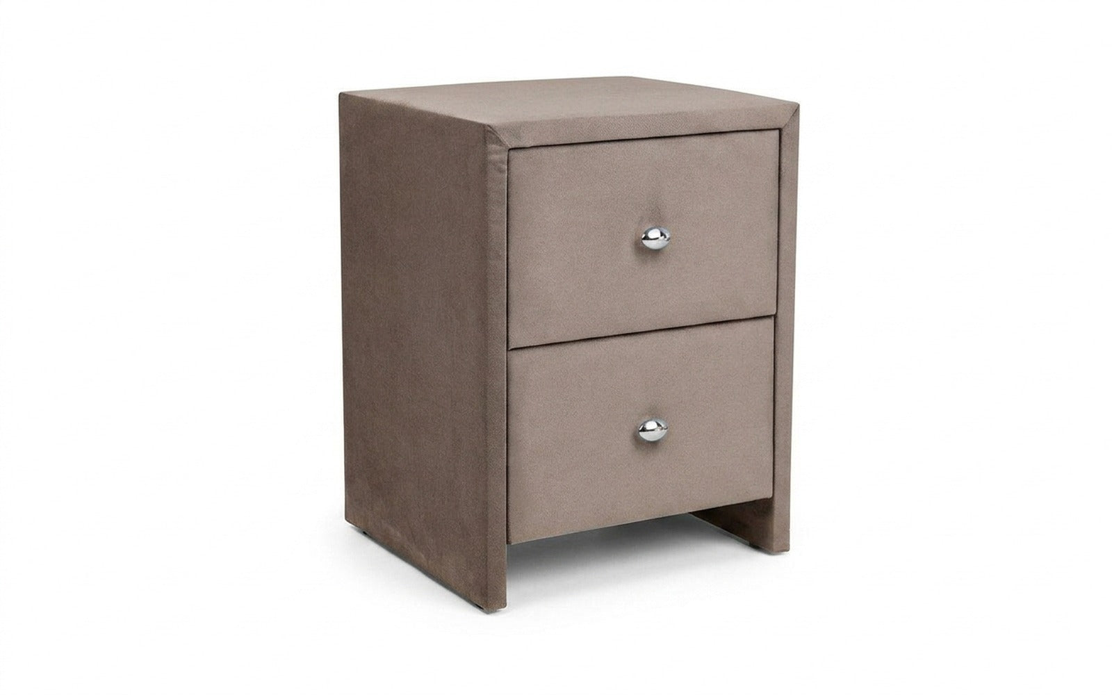 Hanna nightstand in Sky Velvet 17 fabric, product photo on white background