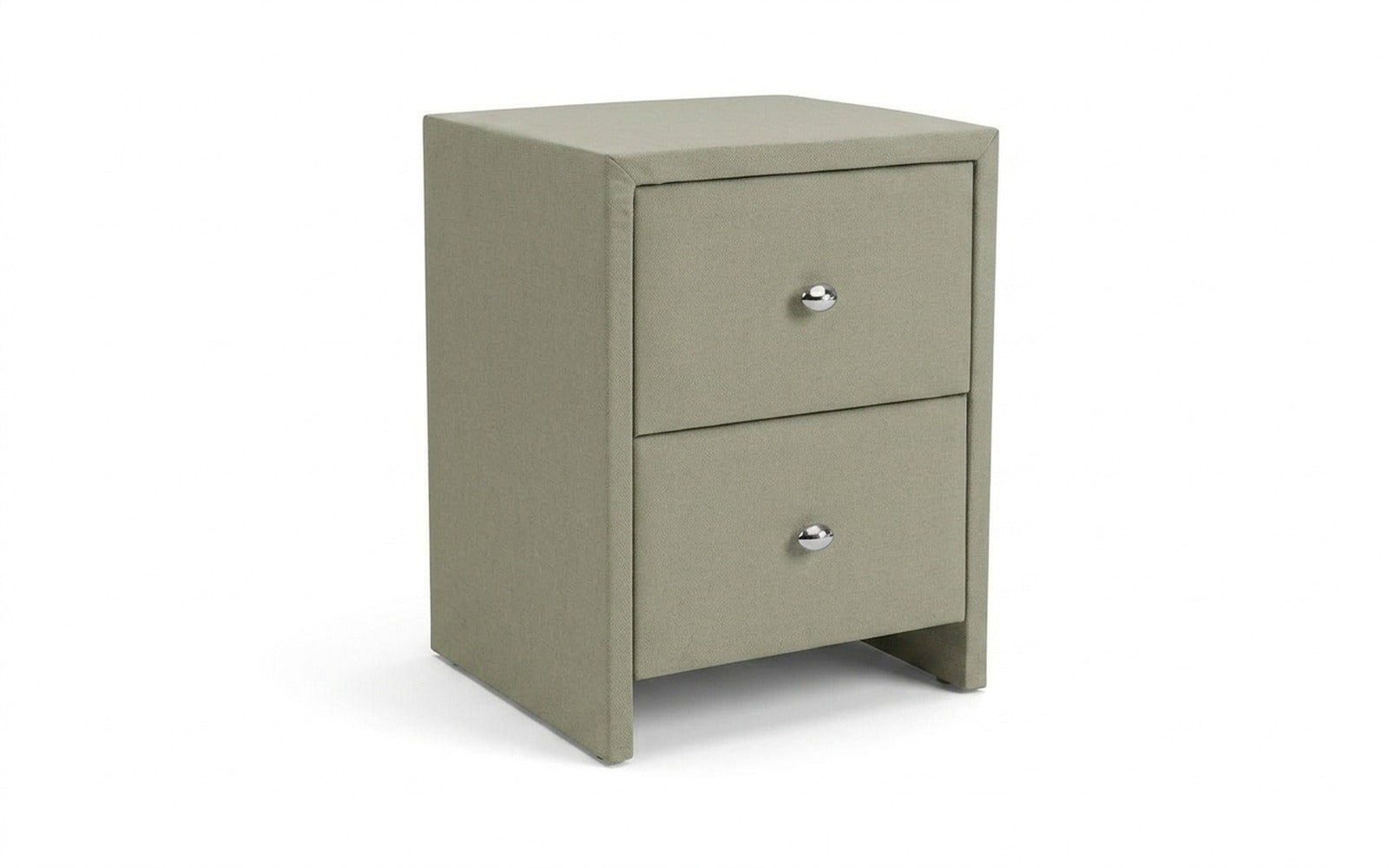 Hanna nightstand in Sky Velvet 251 fabric, product photo on white background