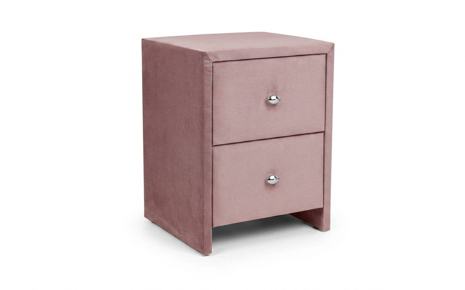 Hanna nightstand in Sky Velvet 252 fabric, product photo on white background
