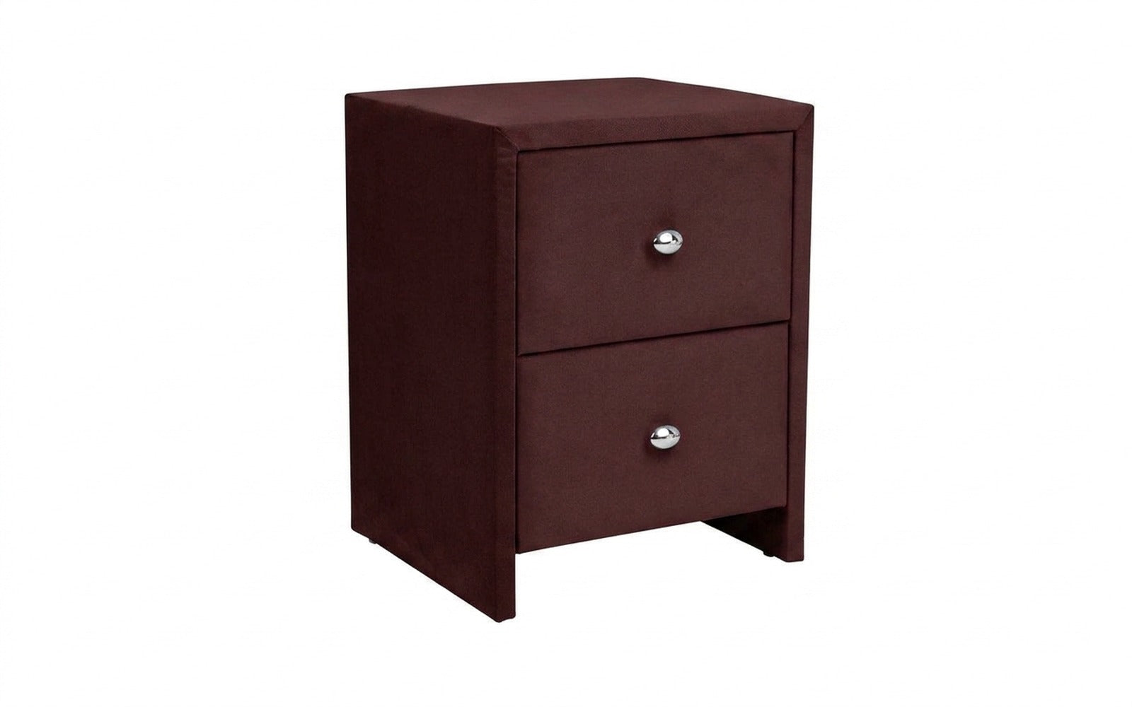 Hanna nightstand in Sky Velvet 32 fabric, product photo on white background