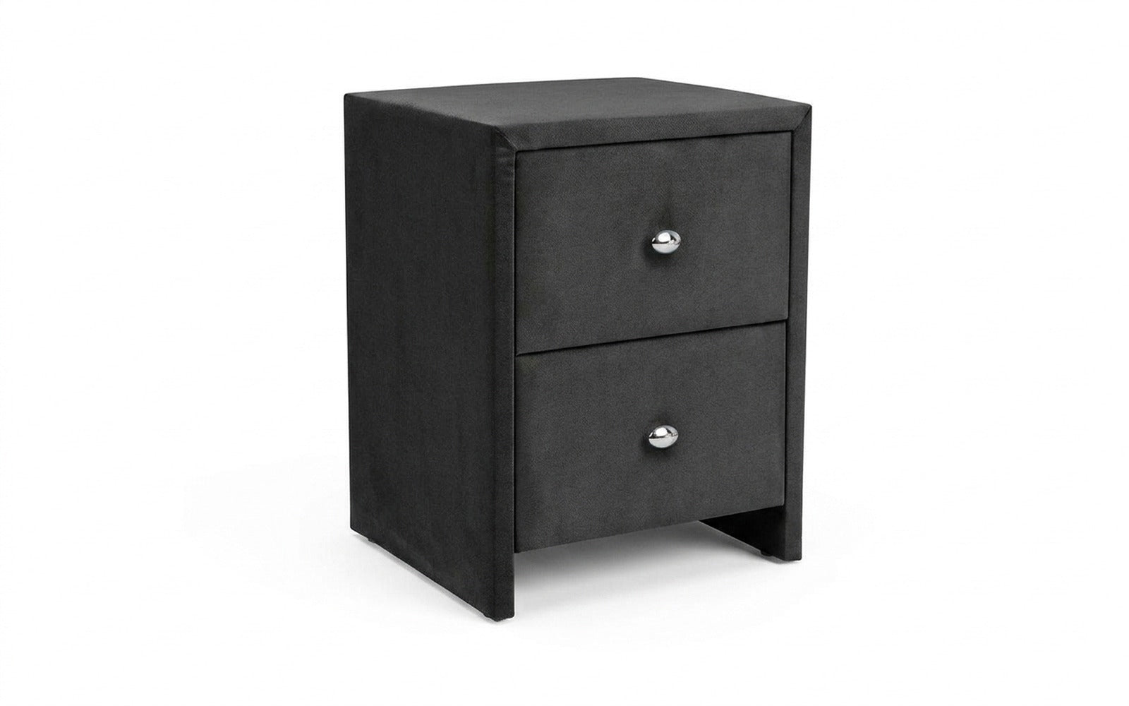 Hanna nightstand in Sky Velvet 38 fabric, product photo on white background