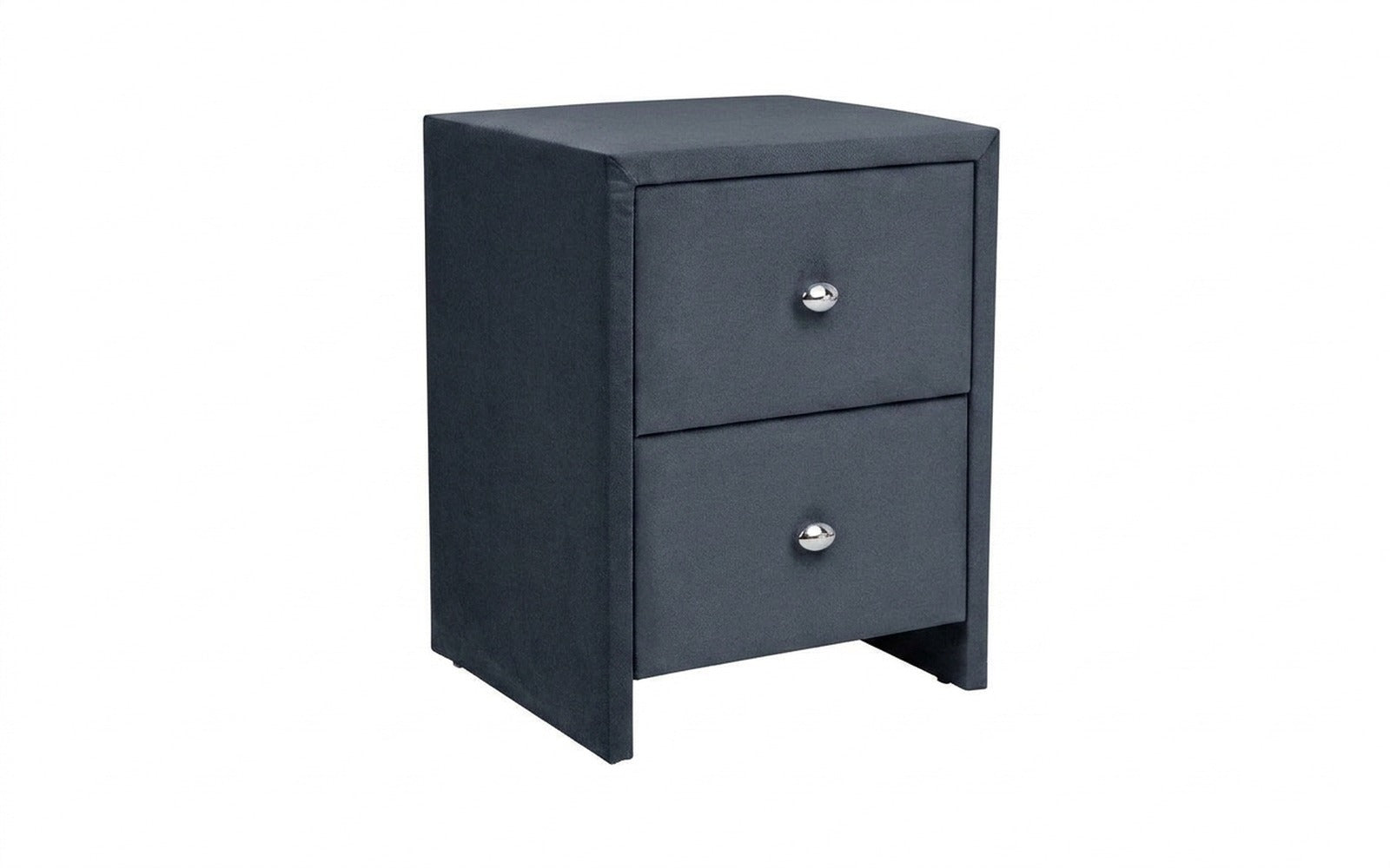 Hanna nightstand in Sky Velvet 40 fabric, product photo on white background