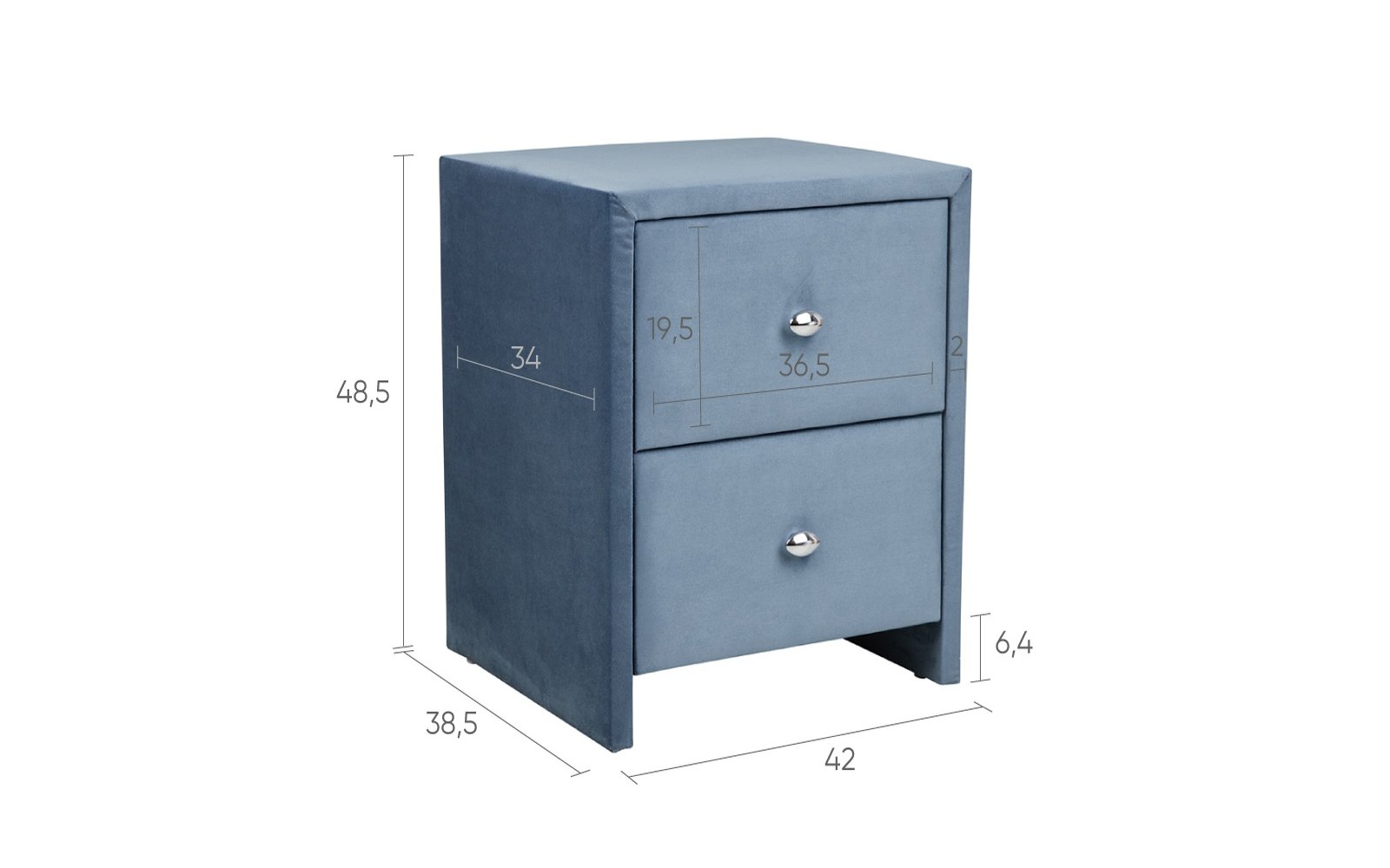 Hanna nightstand, product photo on white background, view 4