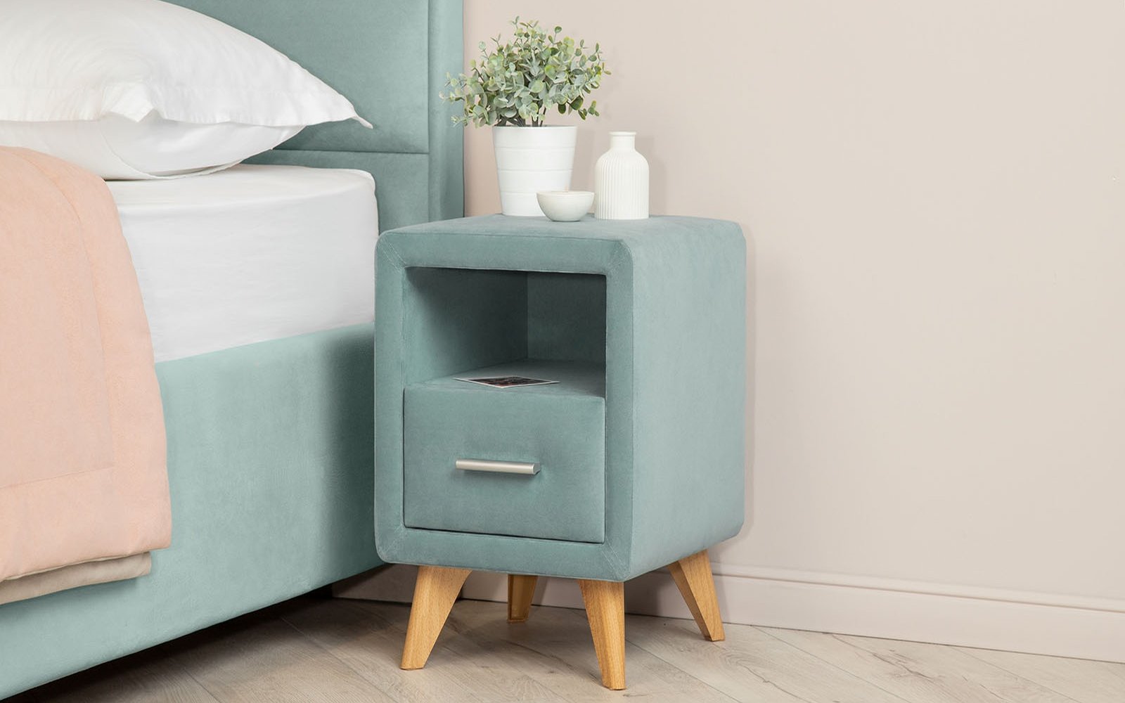 Leda nightstand in a bedroom interior, view 2